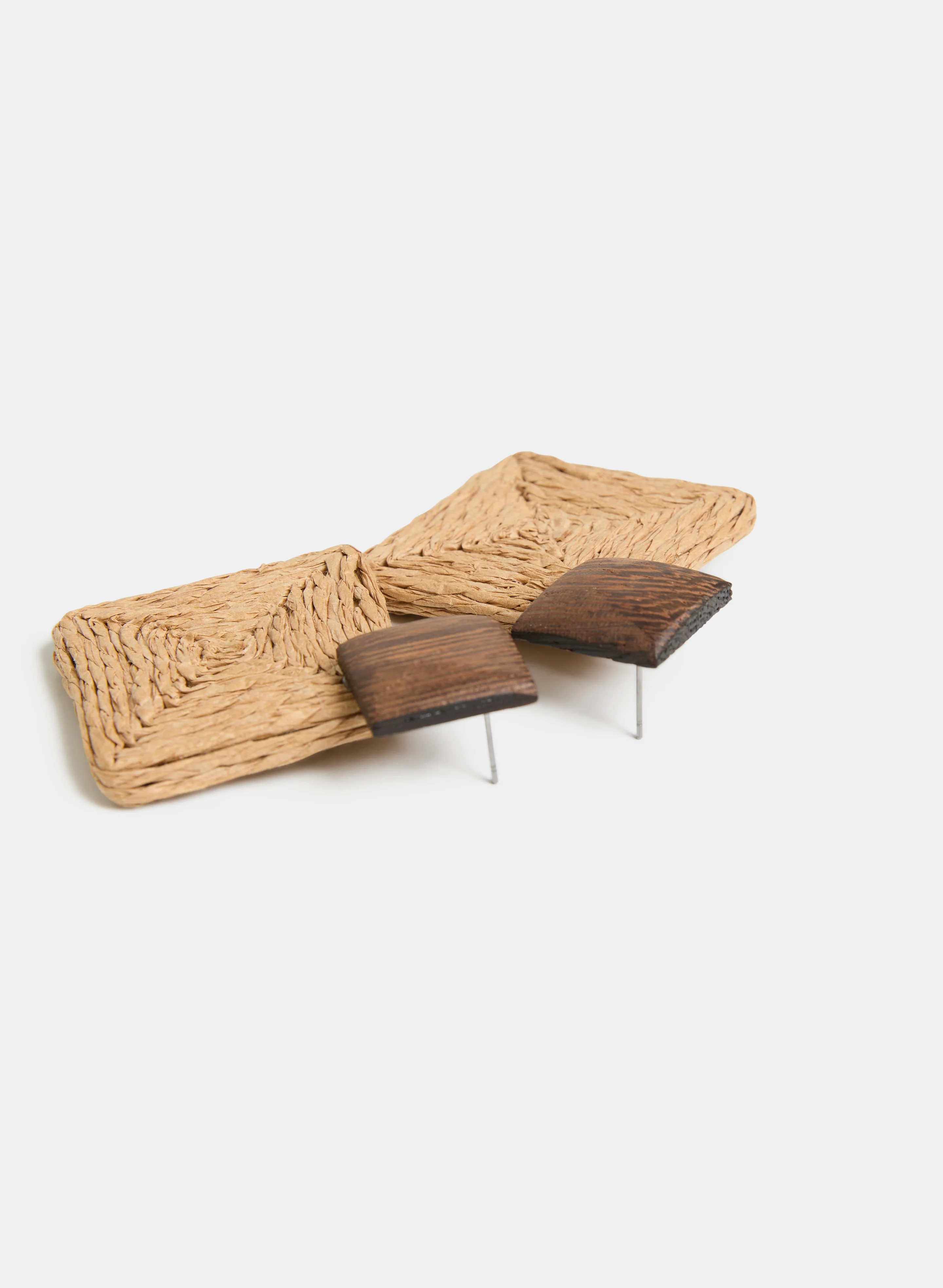 Raffia Button Earrings - Image 3