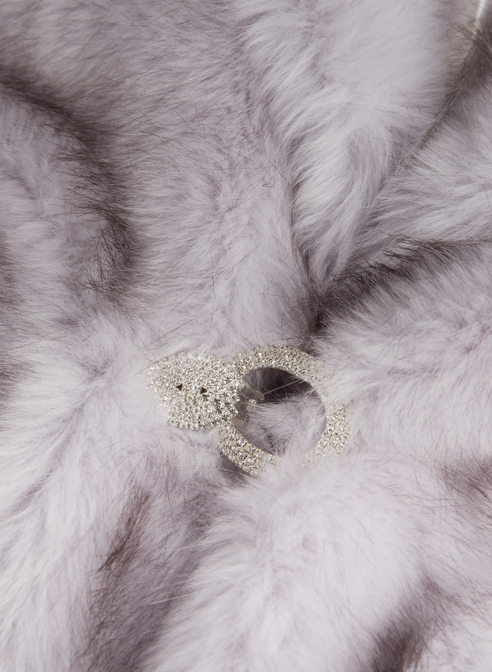 Rhinestone Clip Faux Fur Stole - Image 7