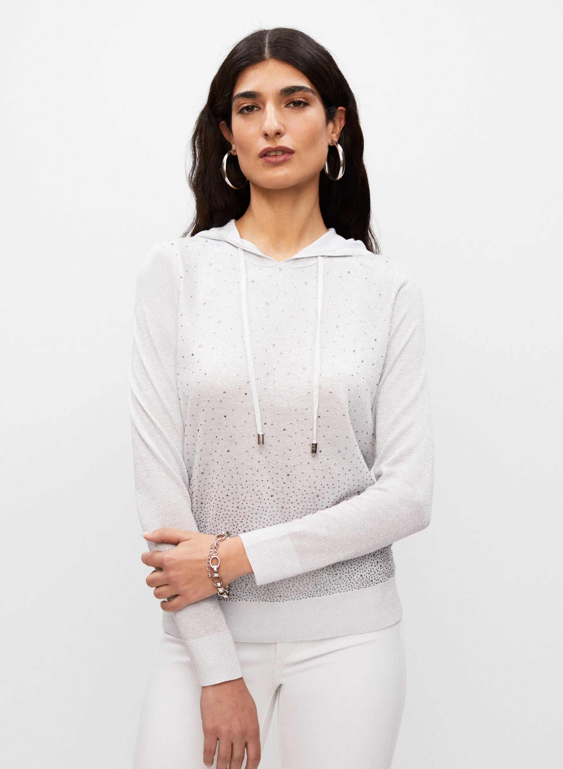 Rhinestone Detail Hooded Top - Image 5