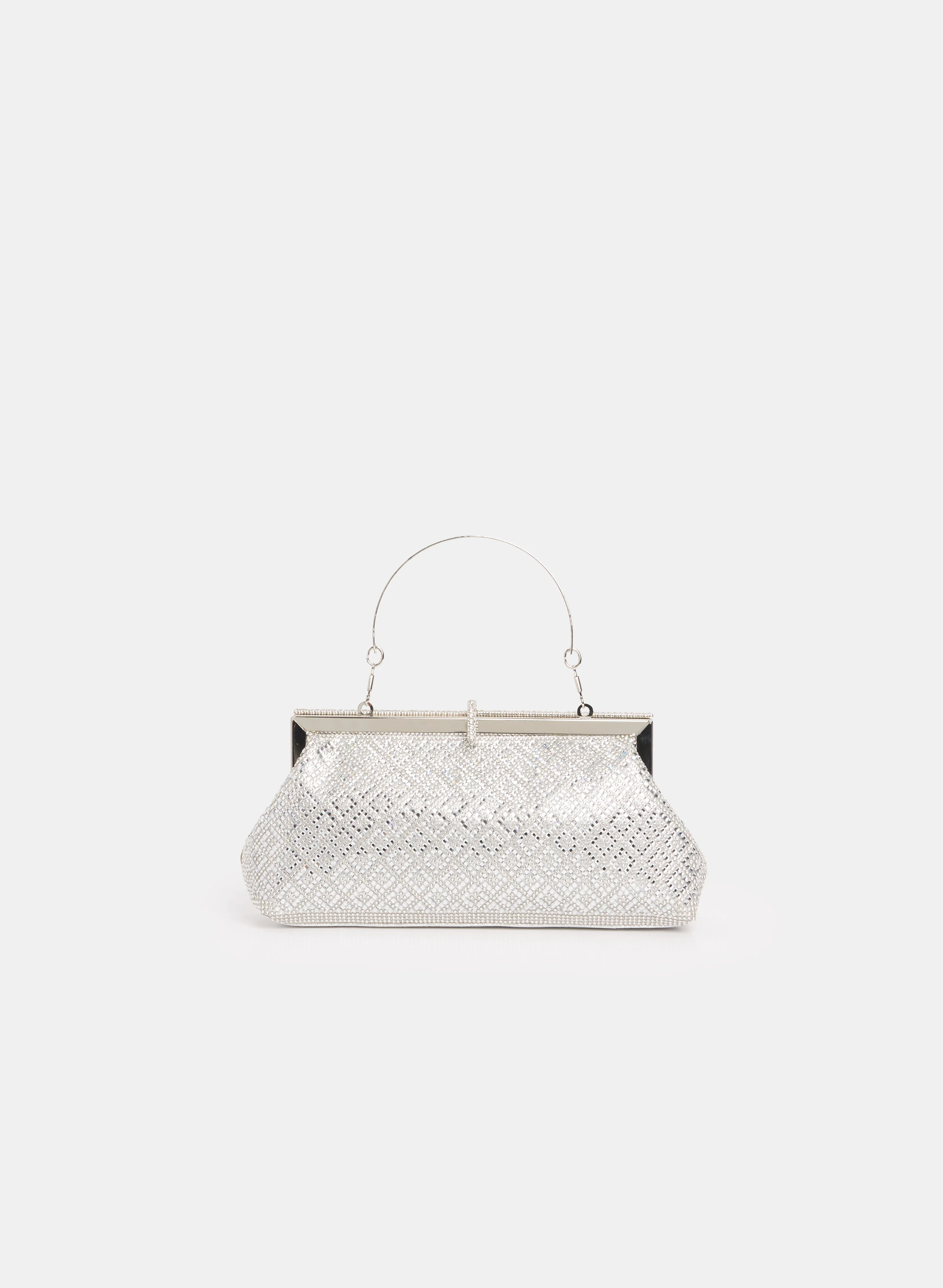 Rhinestone Metallic Clutch