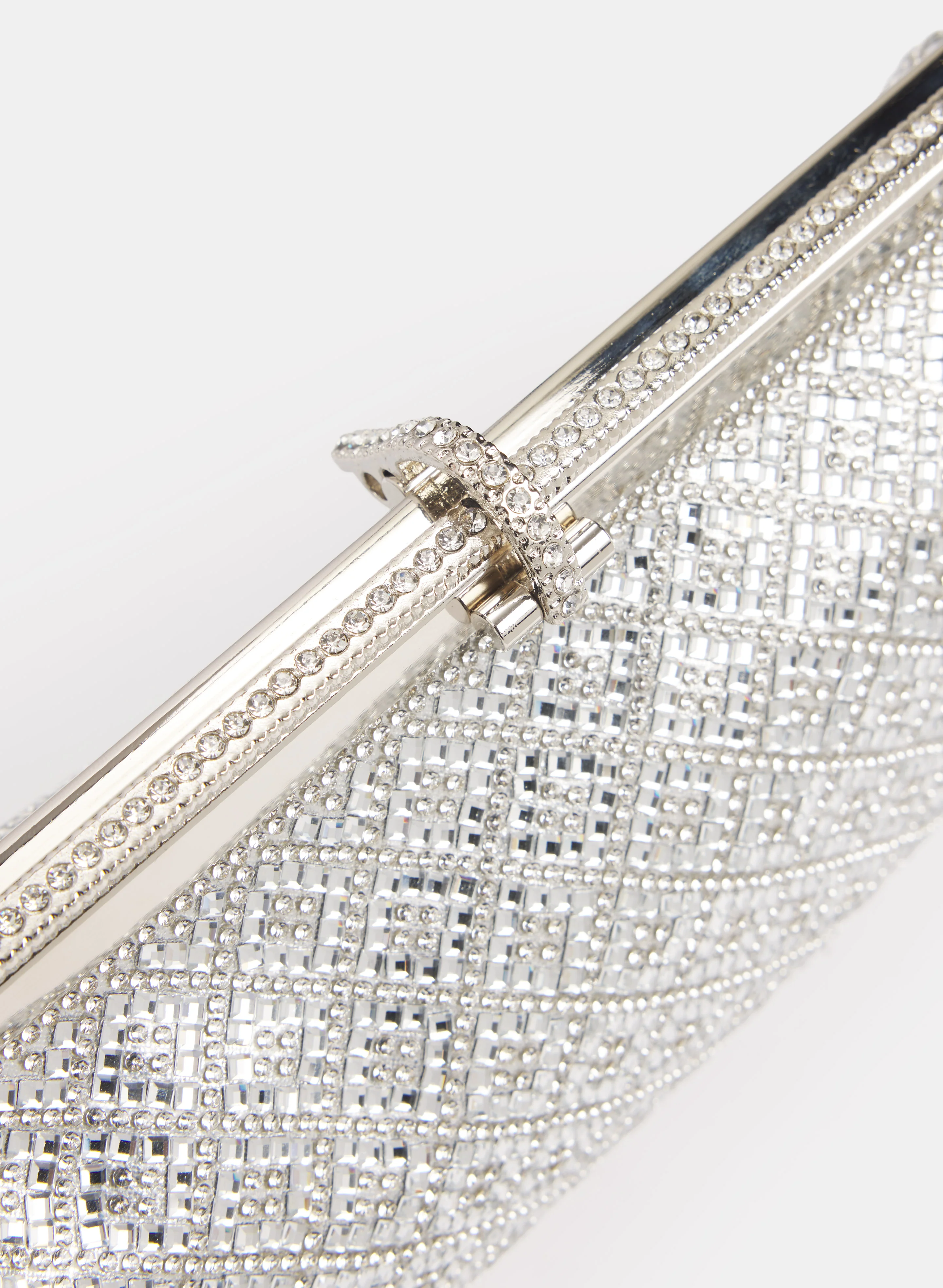 Rhinestone Metallic Clutch - Image 2