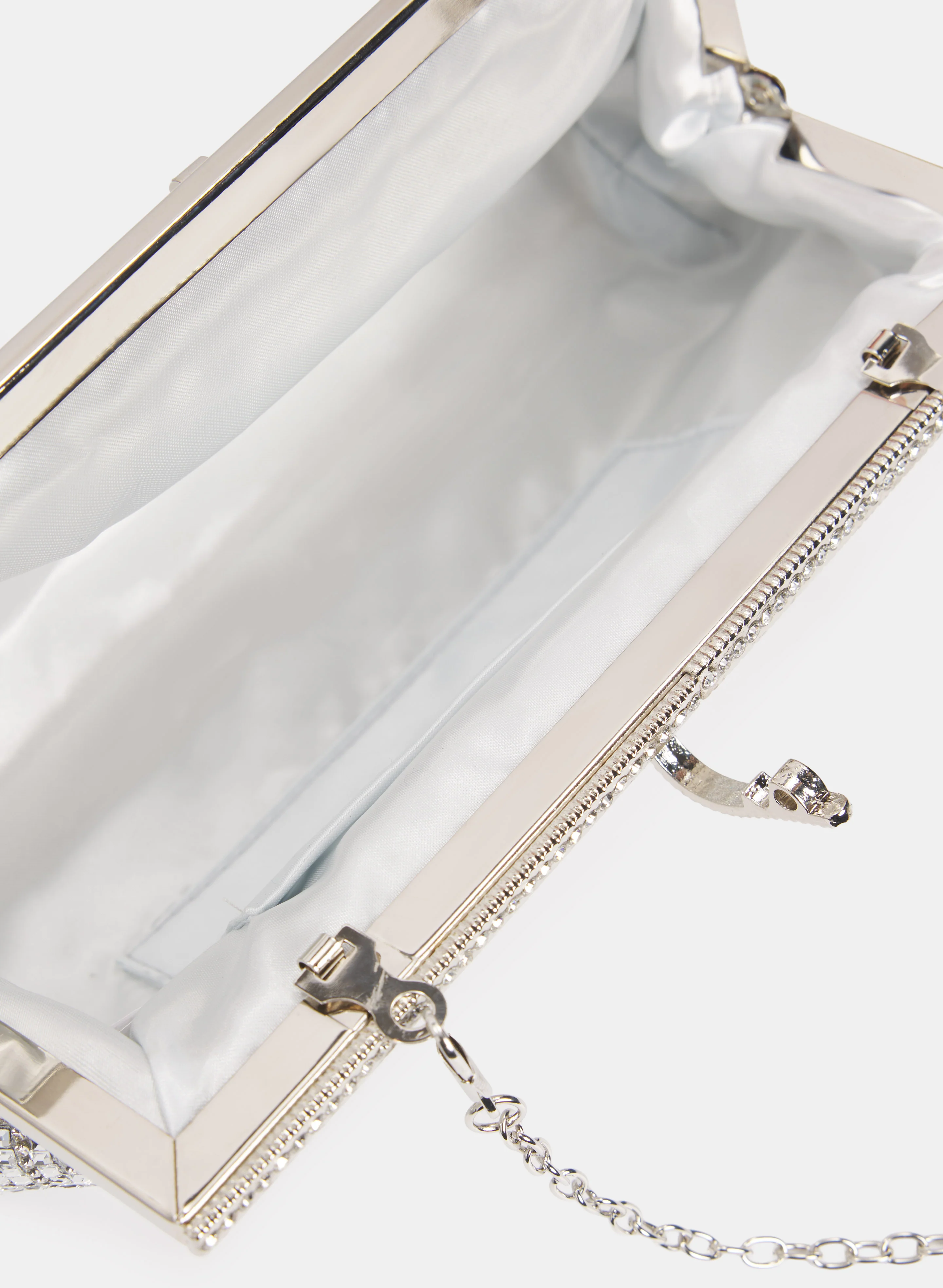 Rhinestone Metallic Clutch - Image 4