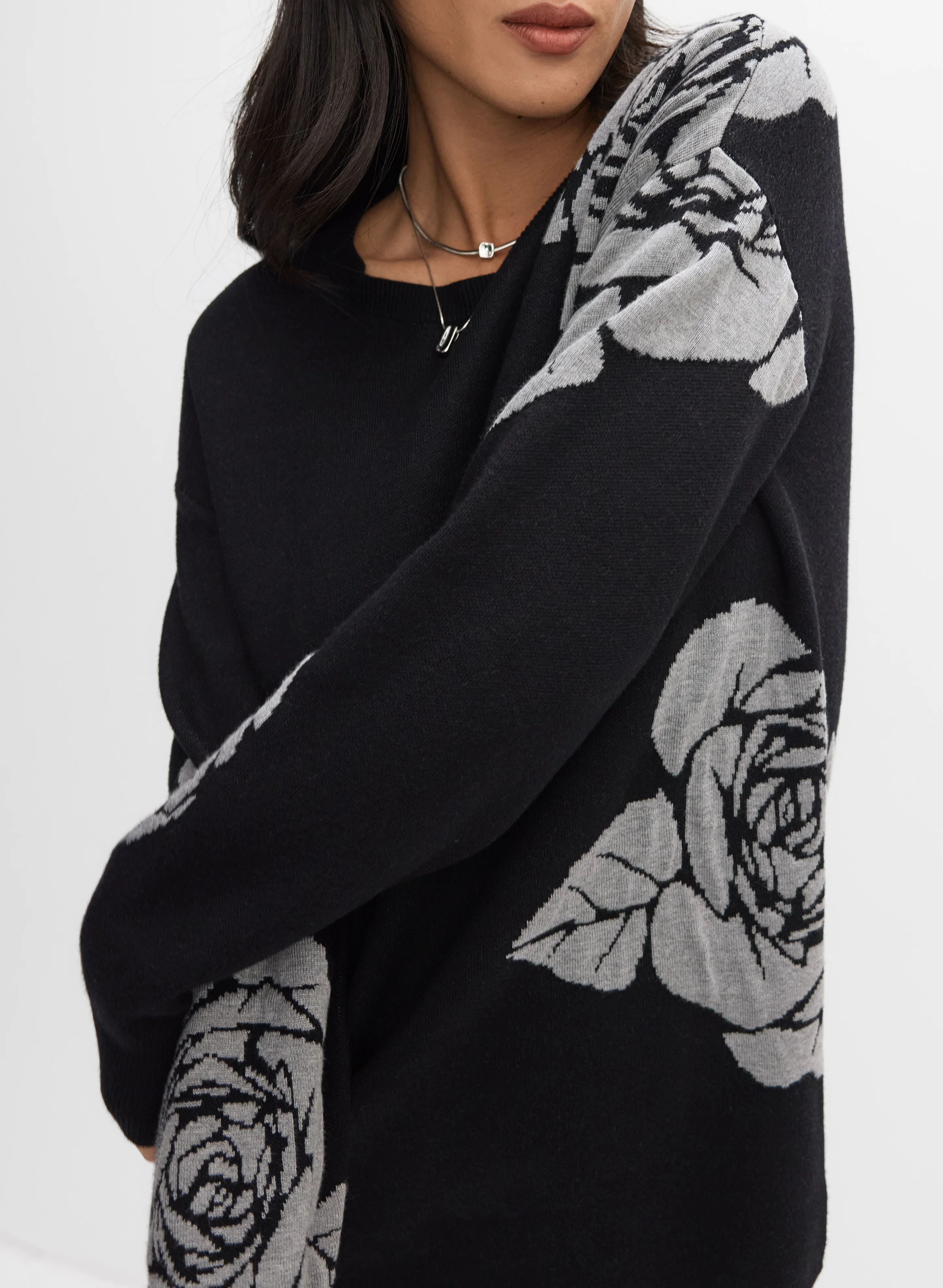 Rose Placement Print Sweater - Image 2