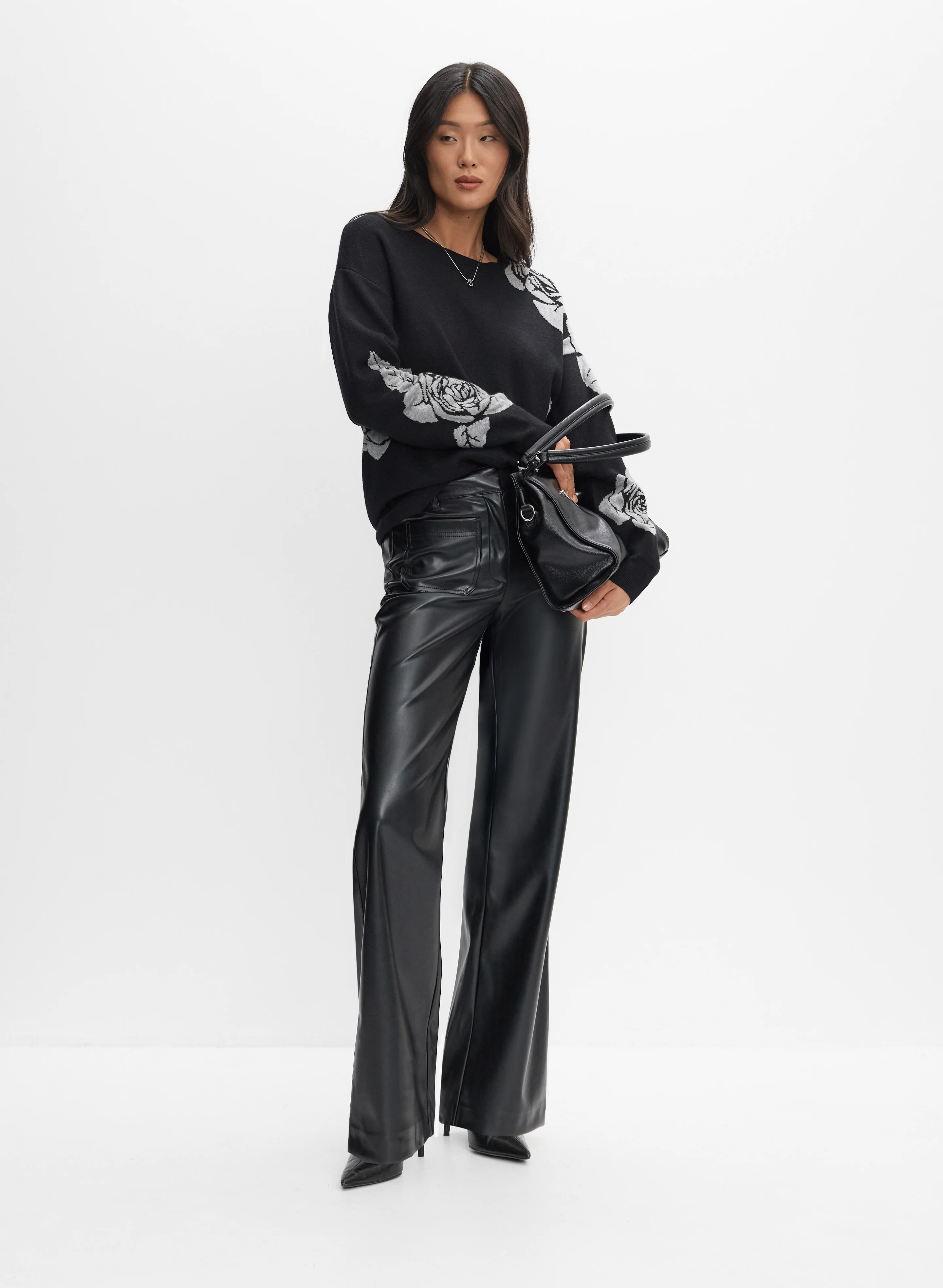 Rose Placement Print Sweater - Image 3