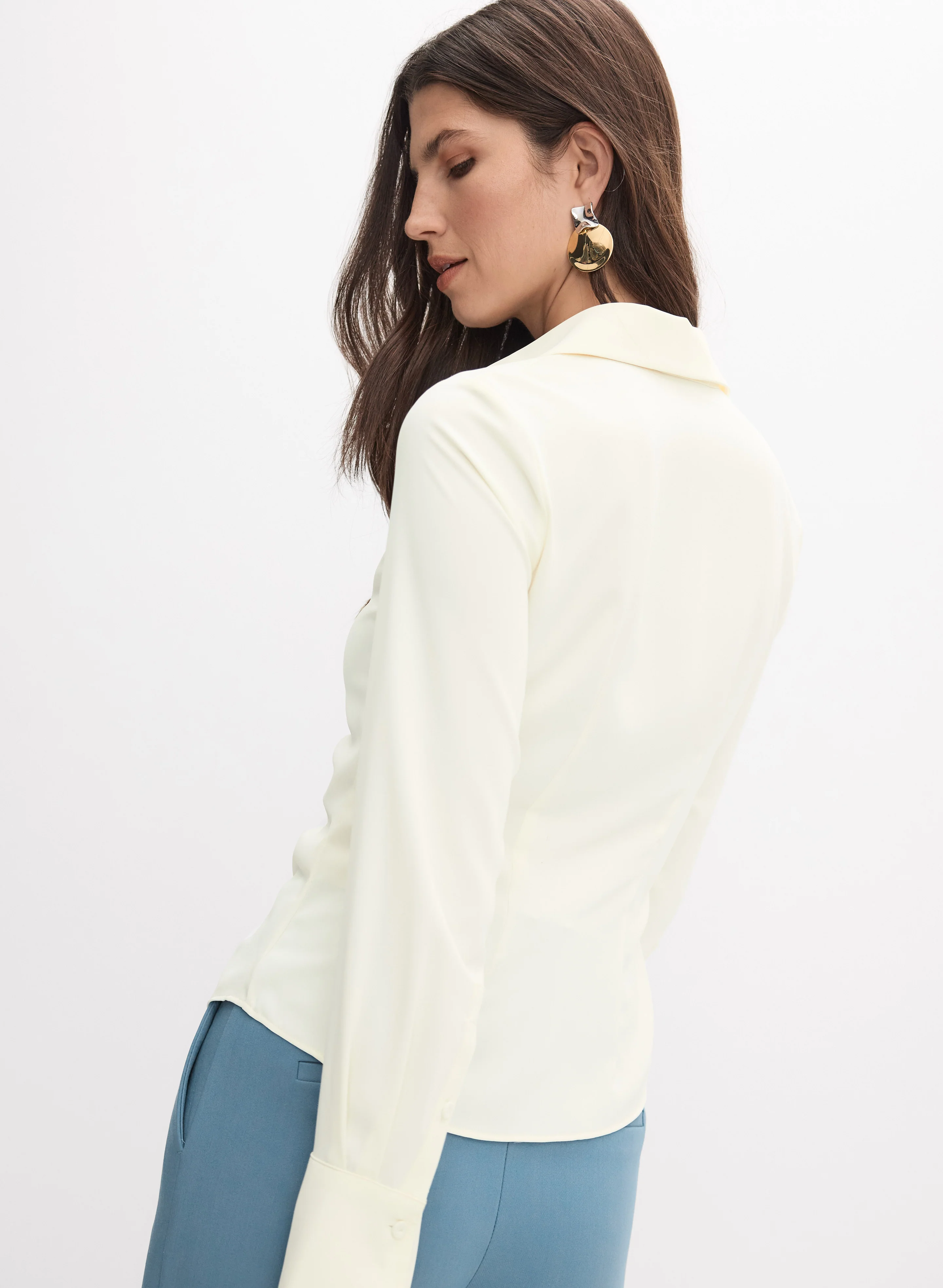 Ruched Button-Down Blouse - Image 5