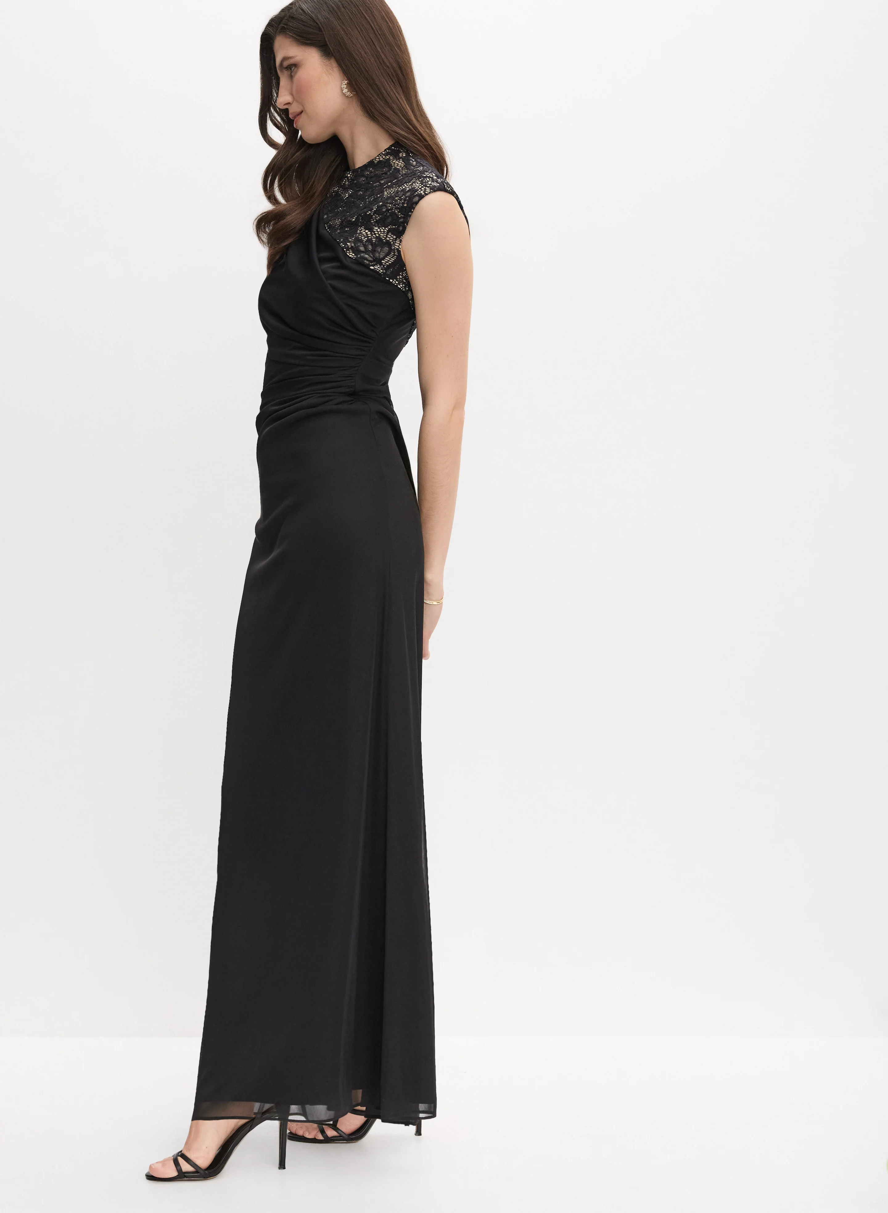 Ruched Lace Detail Dress - Image 2