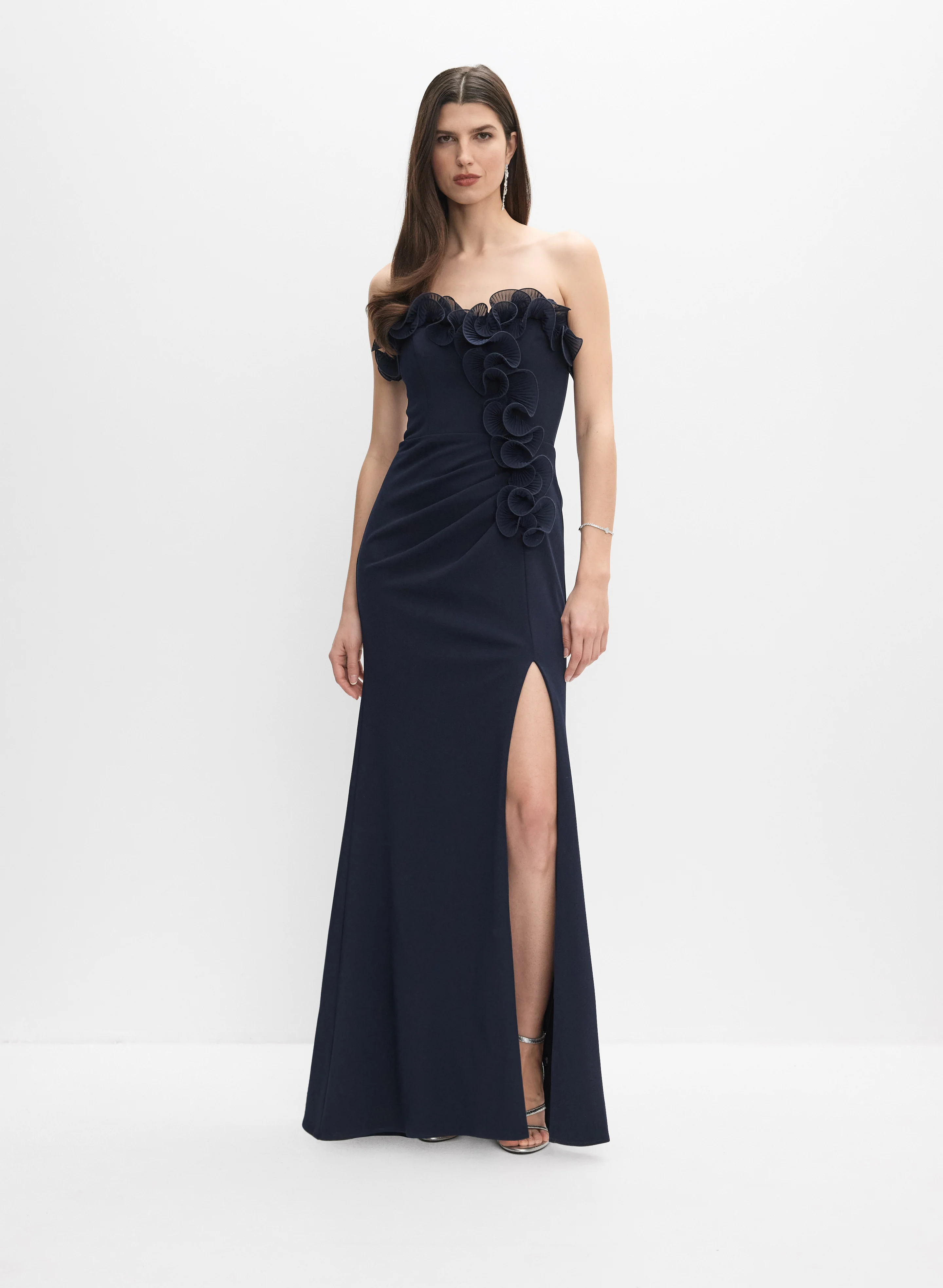 BA Nites - Ruffle Trim Gown