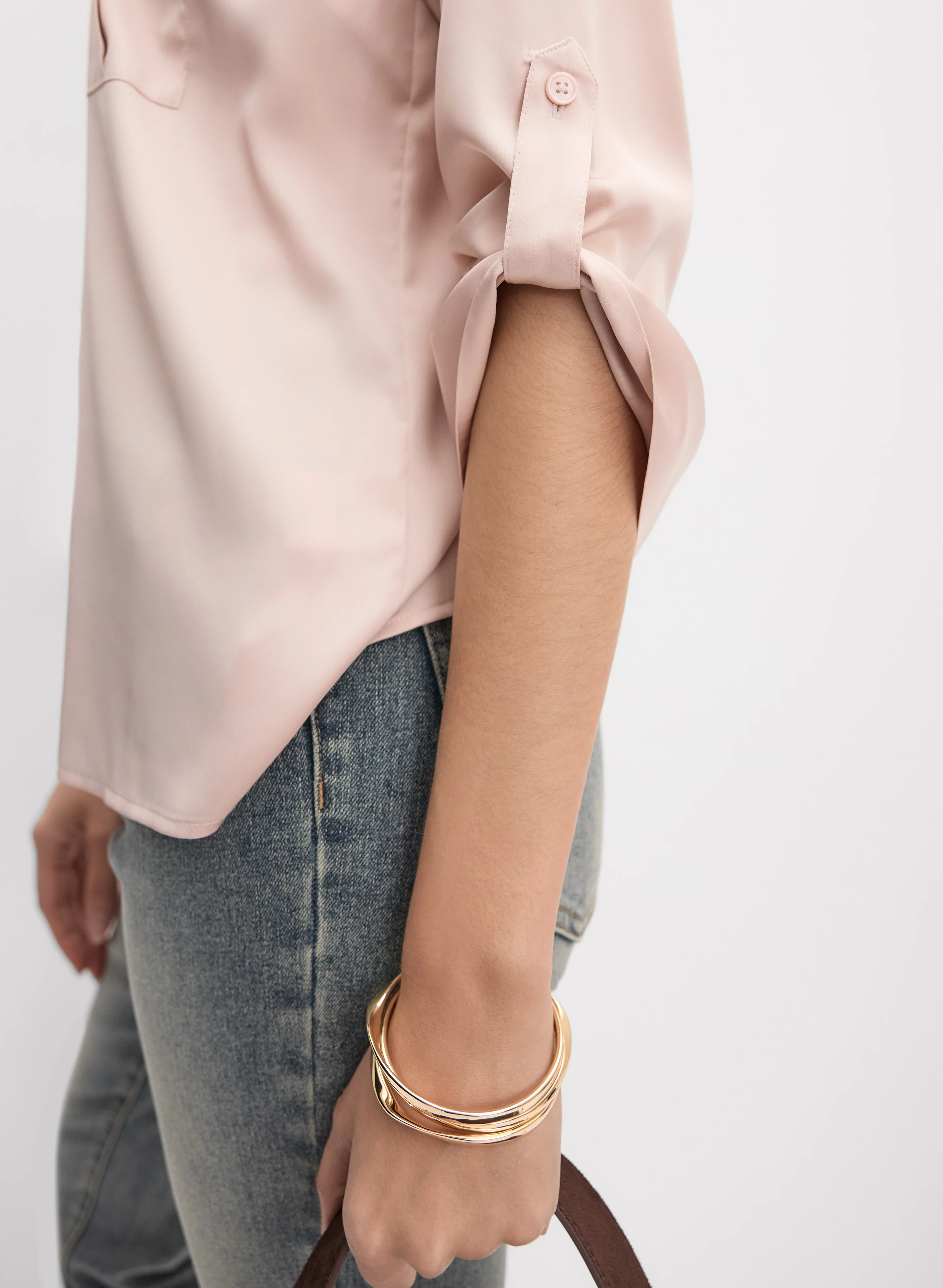 Satin Button-Down Blouse - Image 2