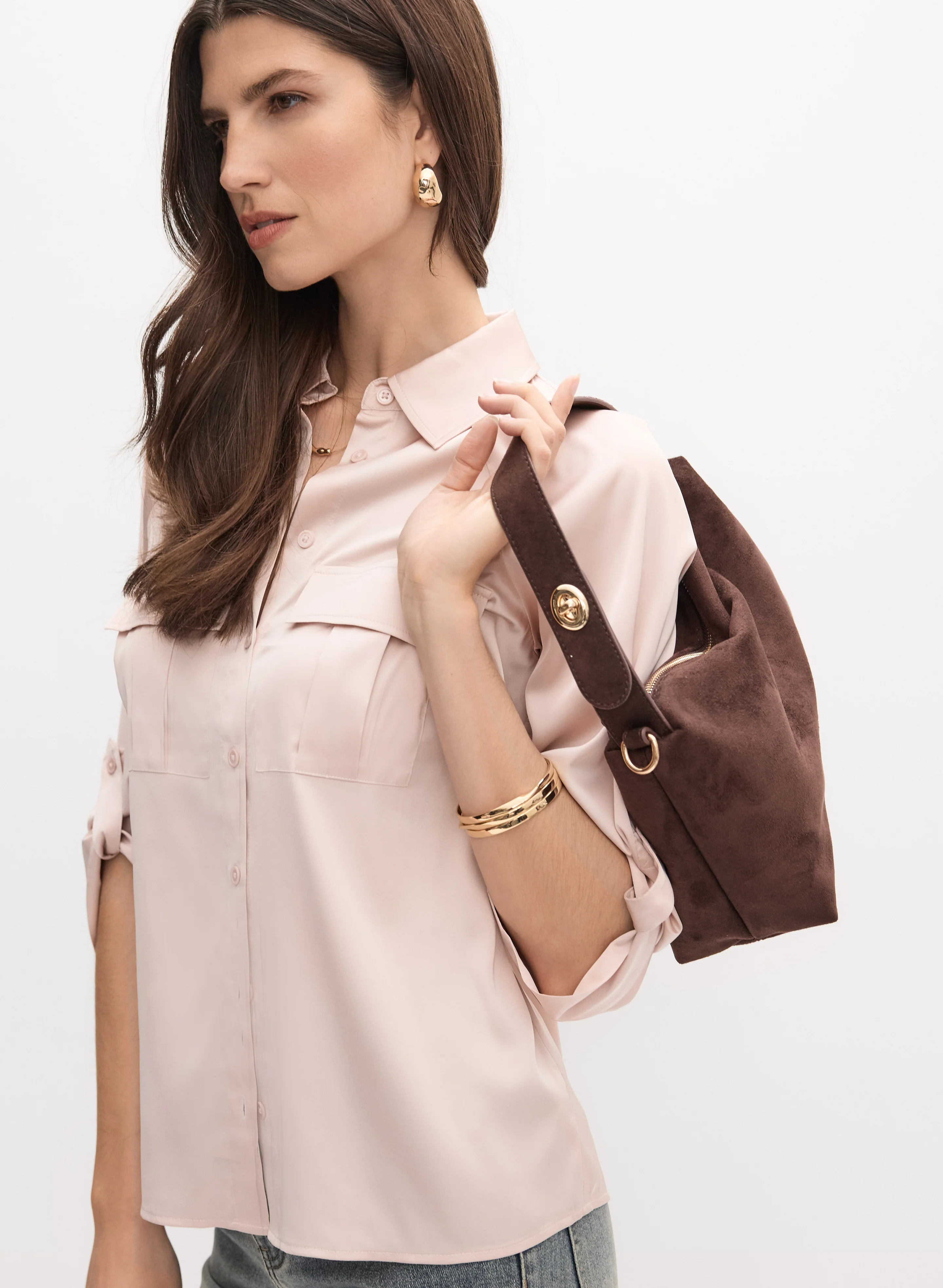 Satin Button-Down Blouse - Image 5