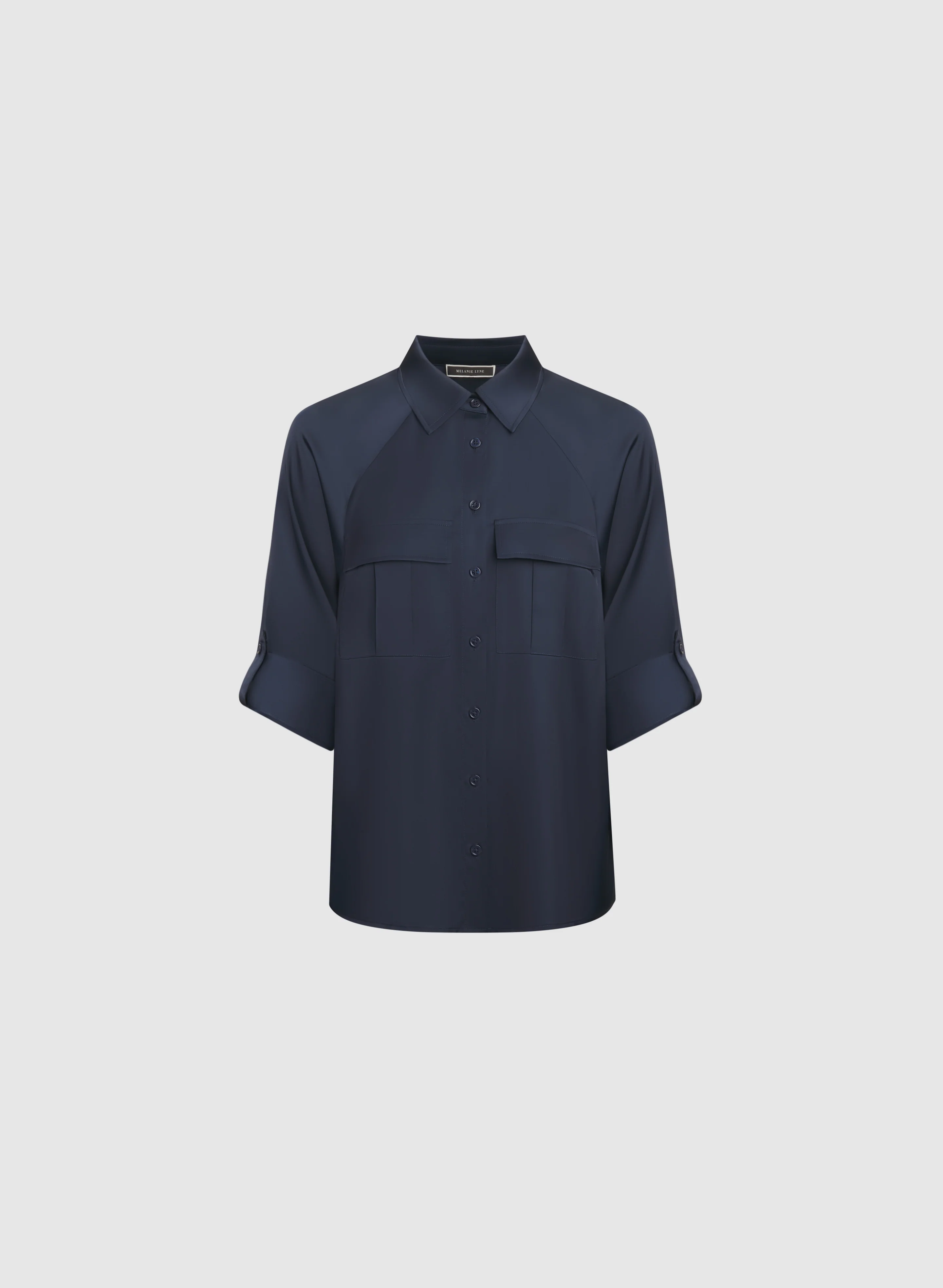 Satin Button-Down Blouse - Image 7