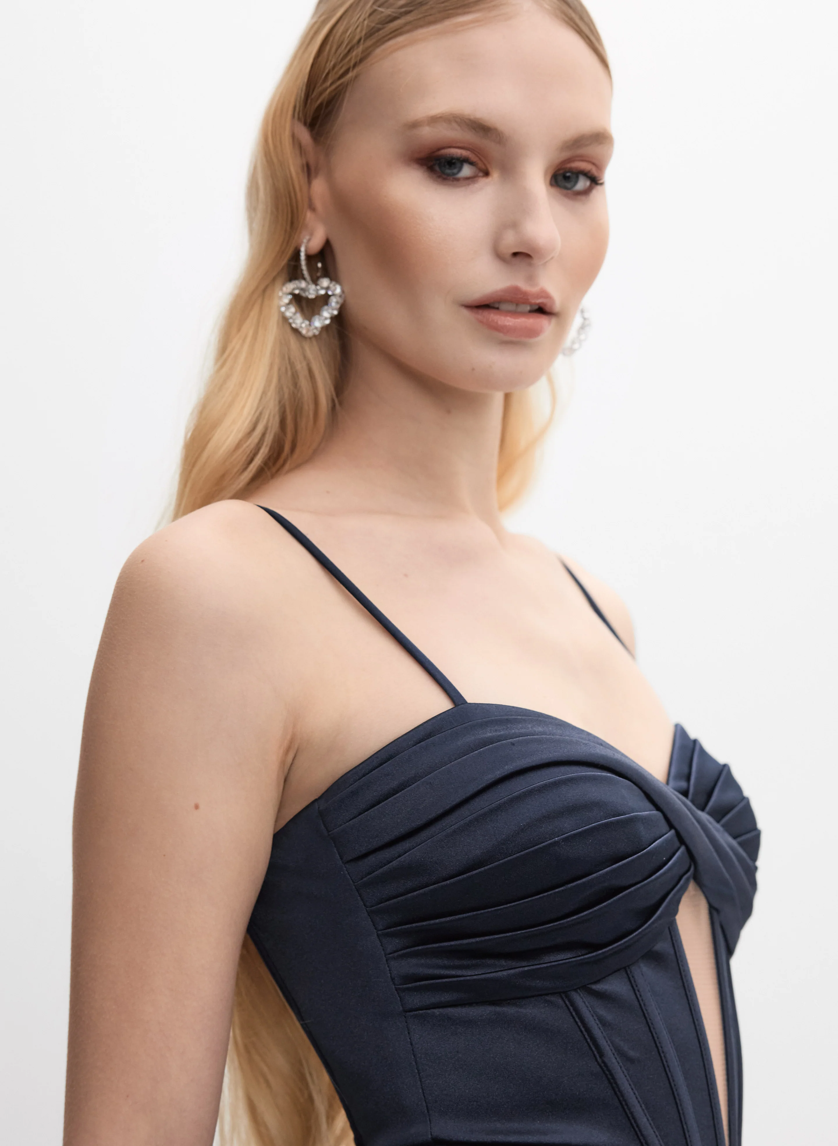 Satin Cut-Out Detail Dress - Image 2