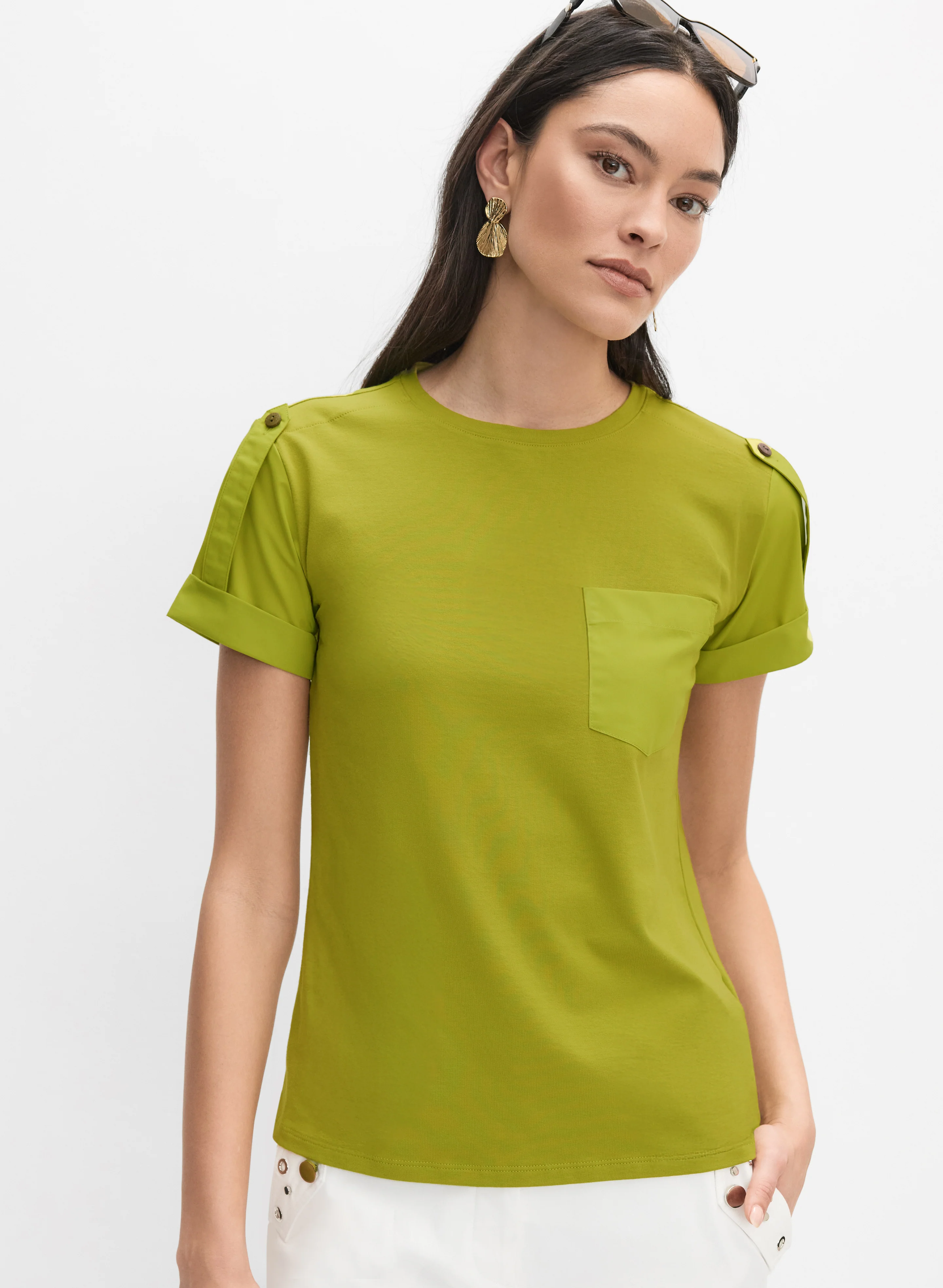 Satin Detail T-Shirt - Image 5