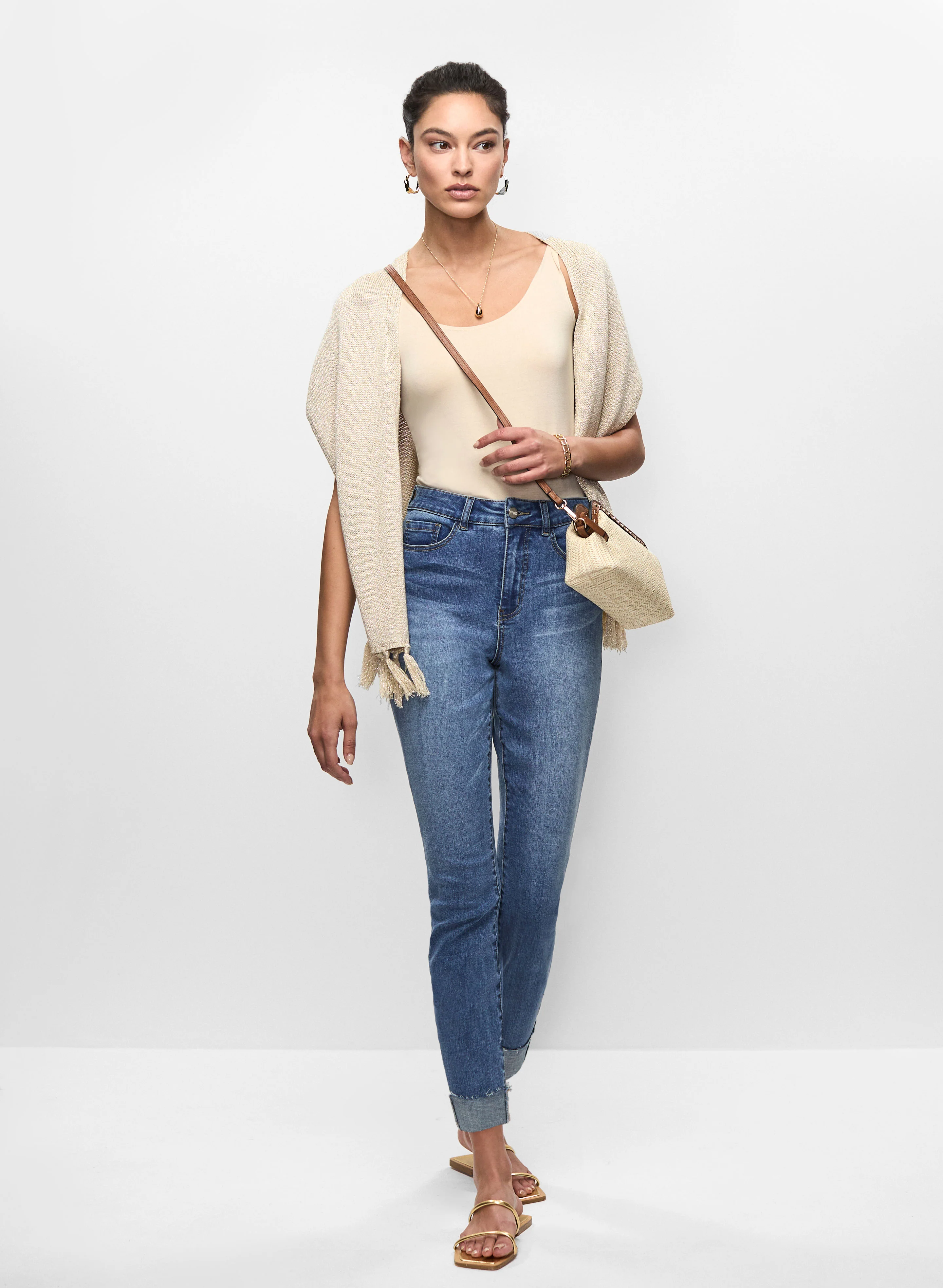 Scoop Neck Cami & Slim Leg Jeans
