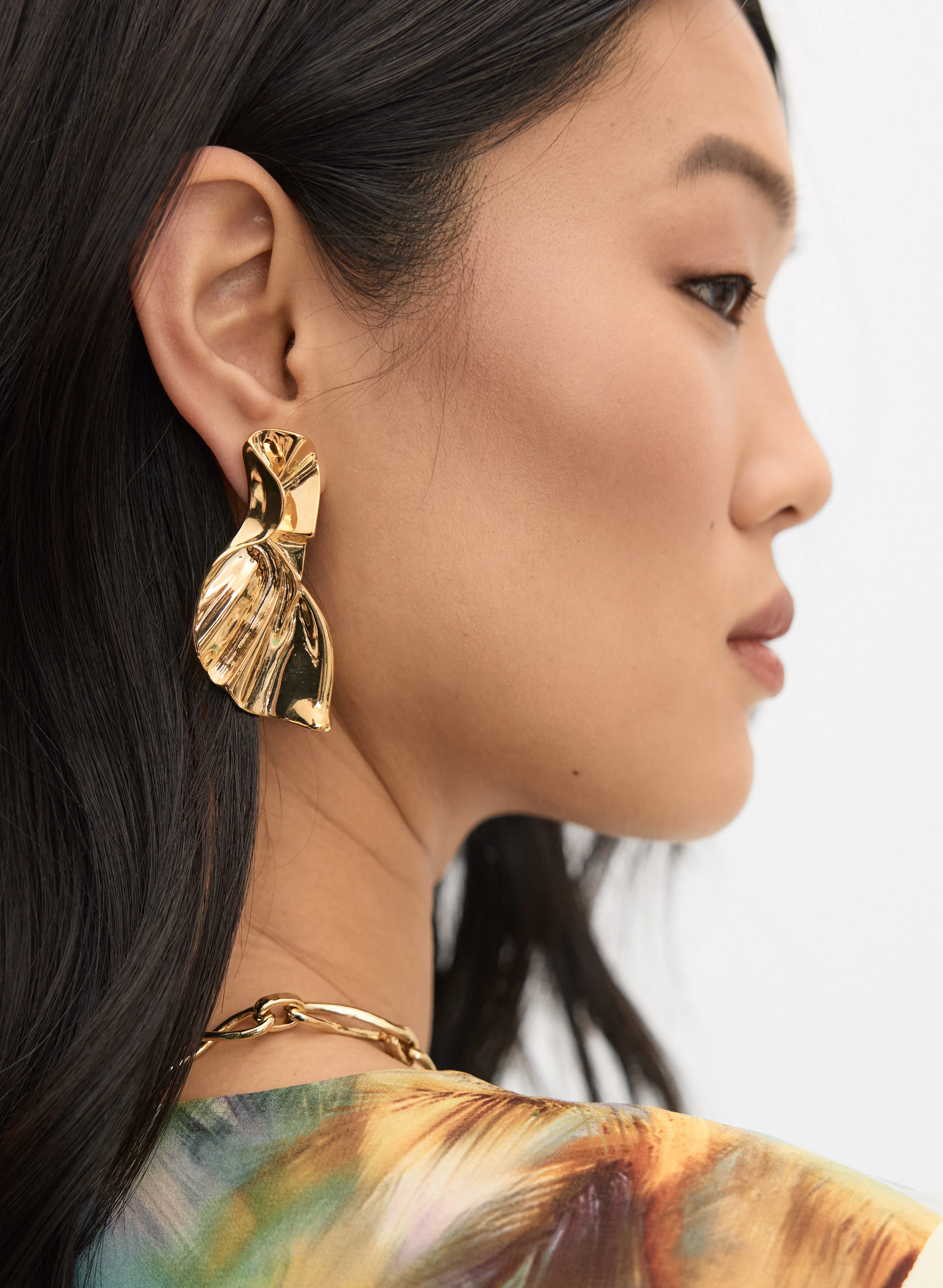 Sculptural Metal Earrings - Image 2