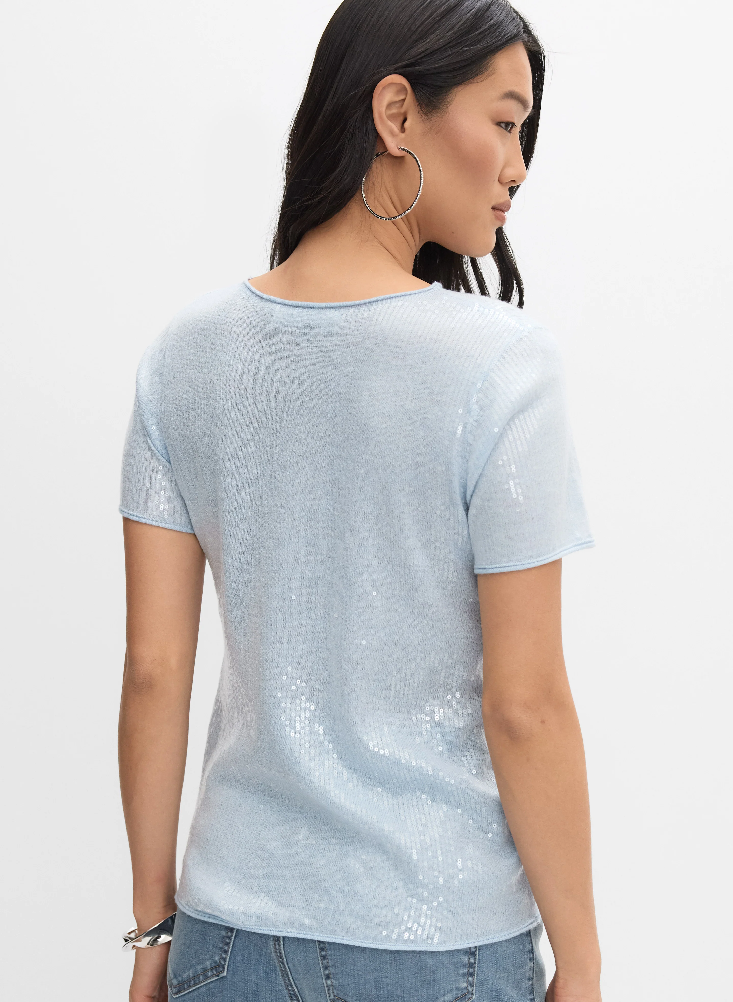 Sequin Crew Neck Pullover - Image 4