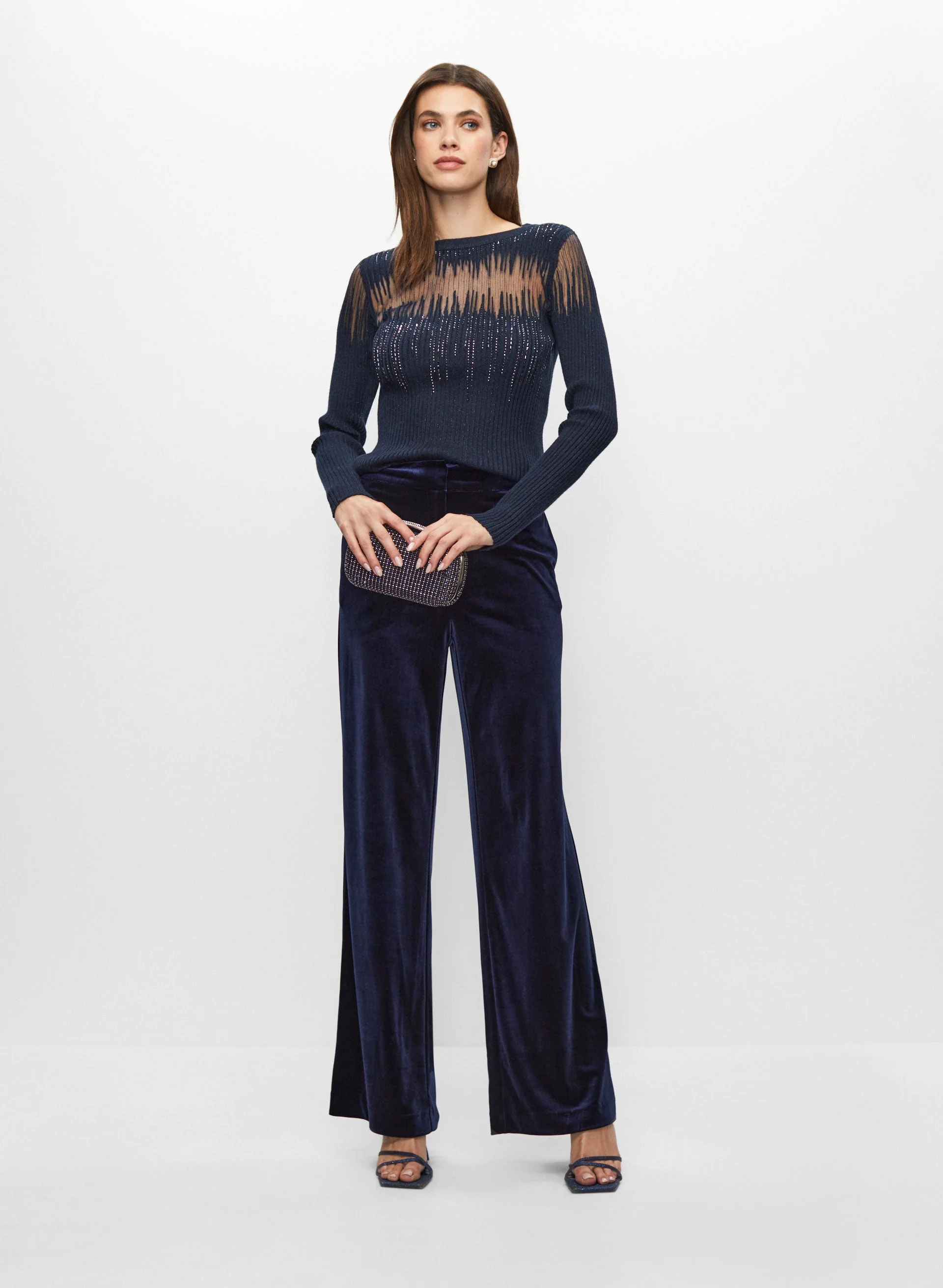 Sequin Detail Sweater & Velour Pants - Image 2