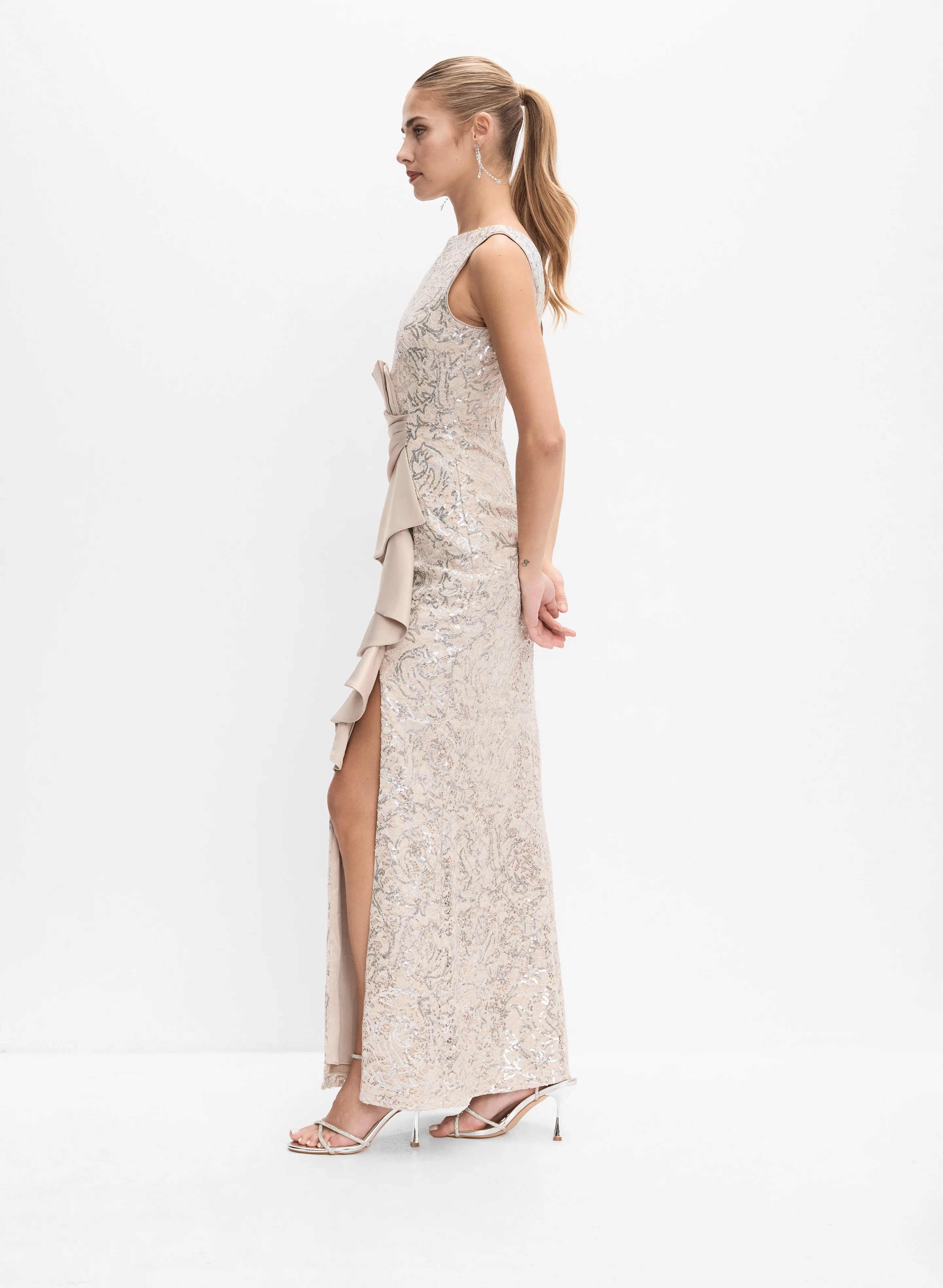 Sequin Ruffle Detail Dress - Image 2