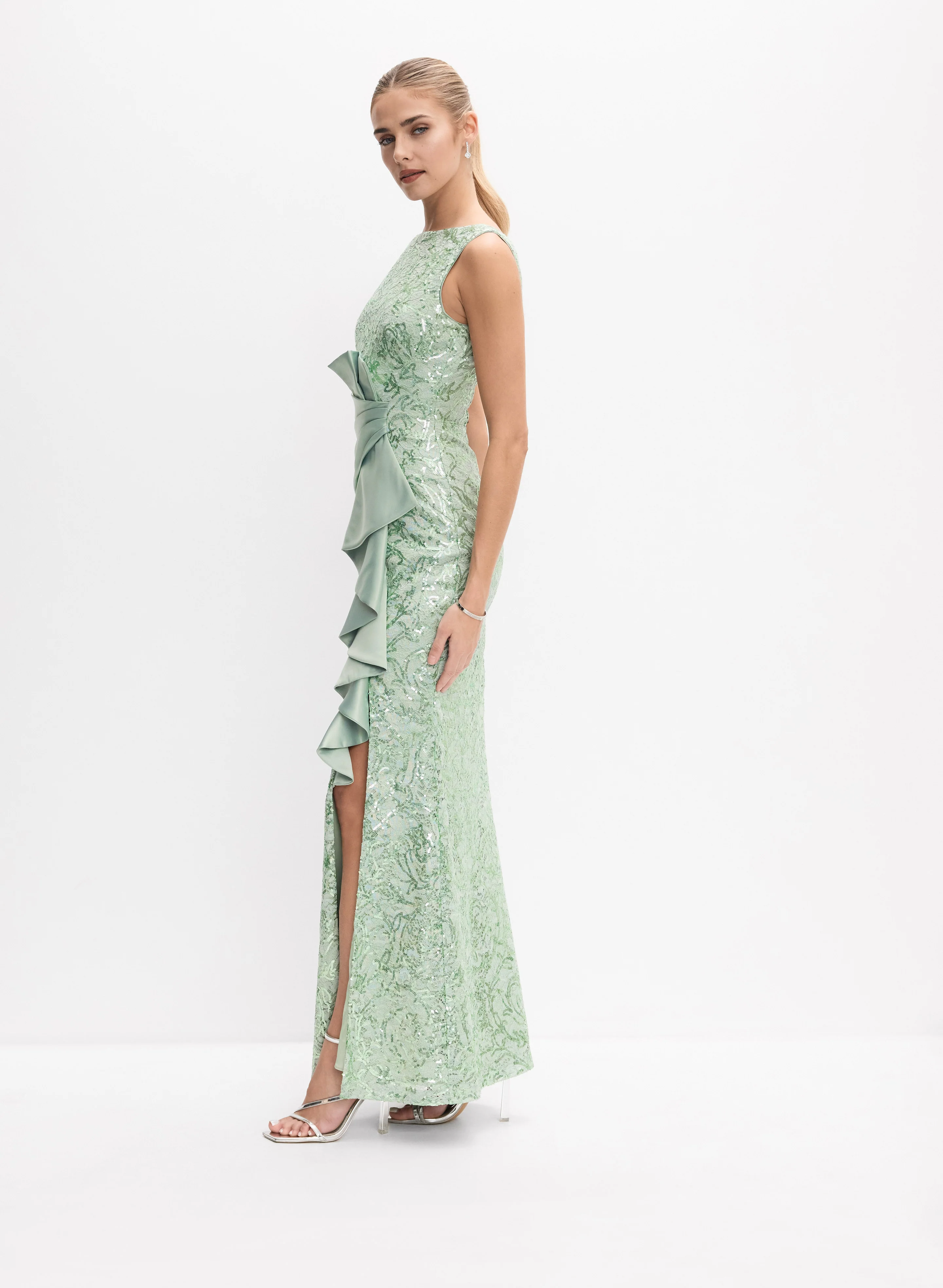 Sequin Ruffle Detail Dress - Image 2