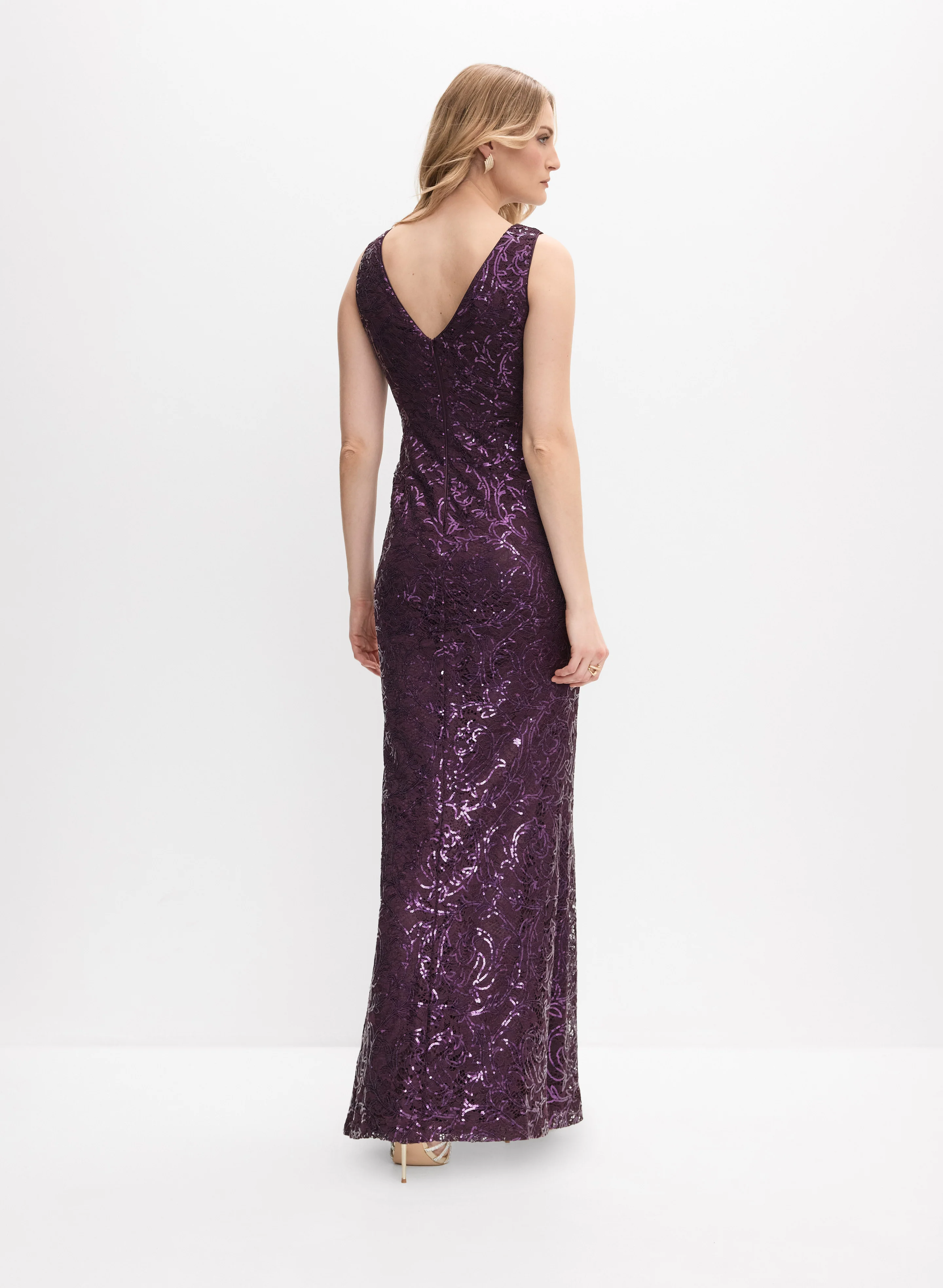 Sequin Ruffle Detail Gown - Image 4