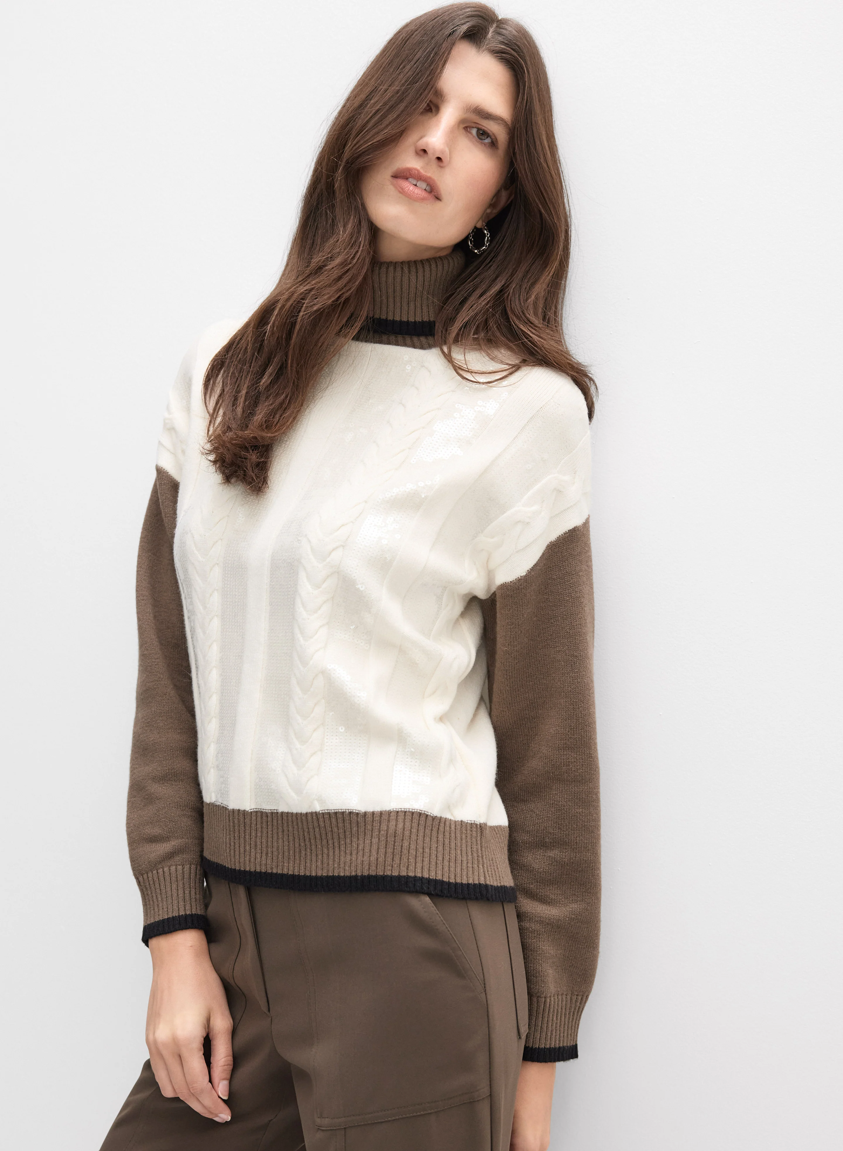Sequined Colour Block Sweater - Image 5