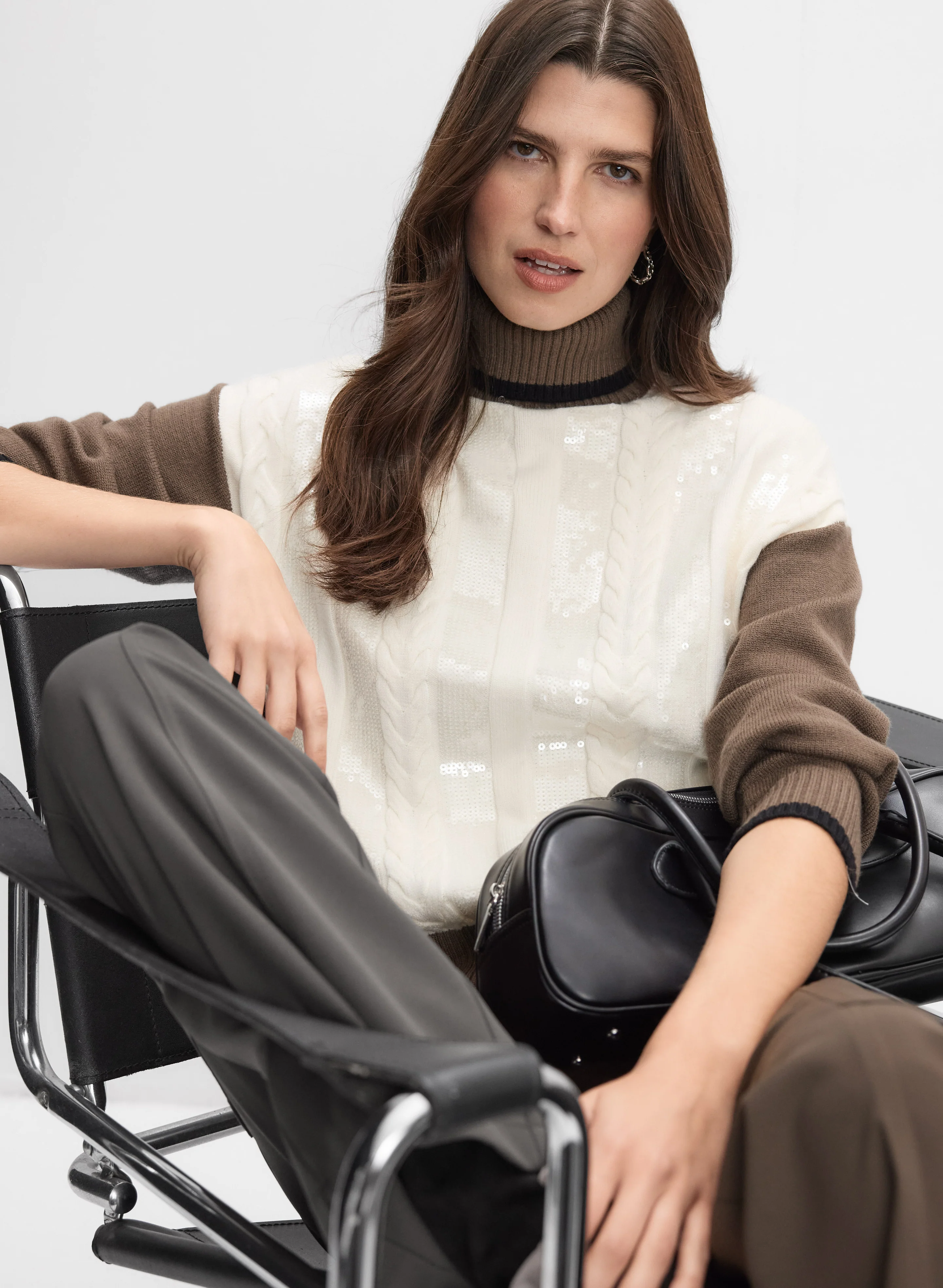 Sequined Colour Block Sweater - Image 8