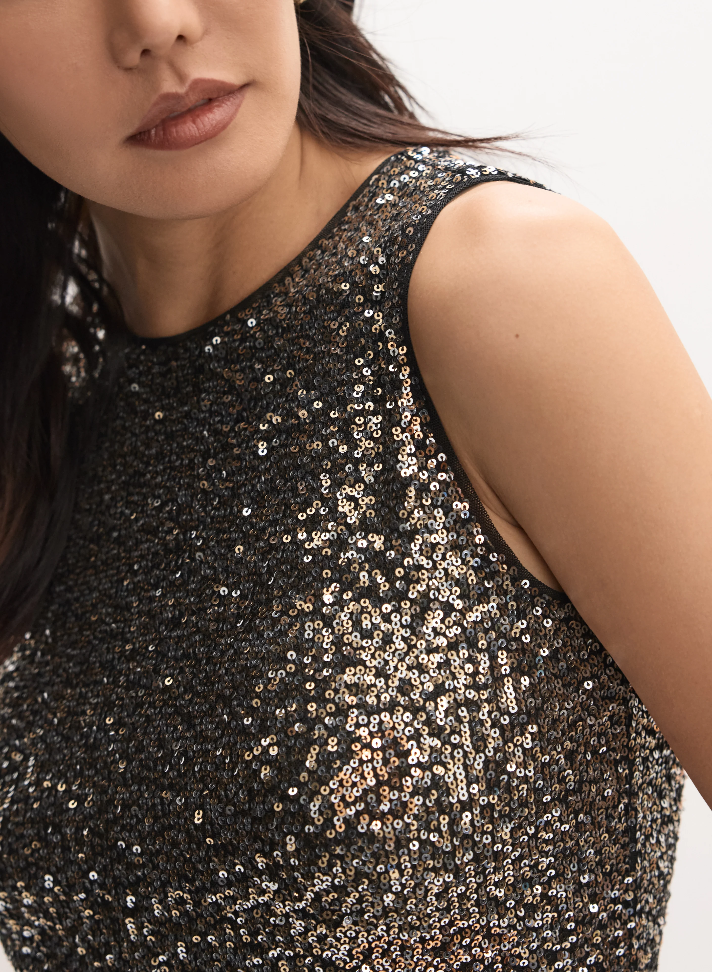 Sequined Crew Neck Top - Image 2