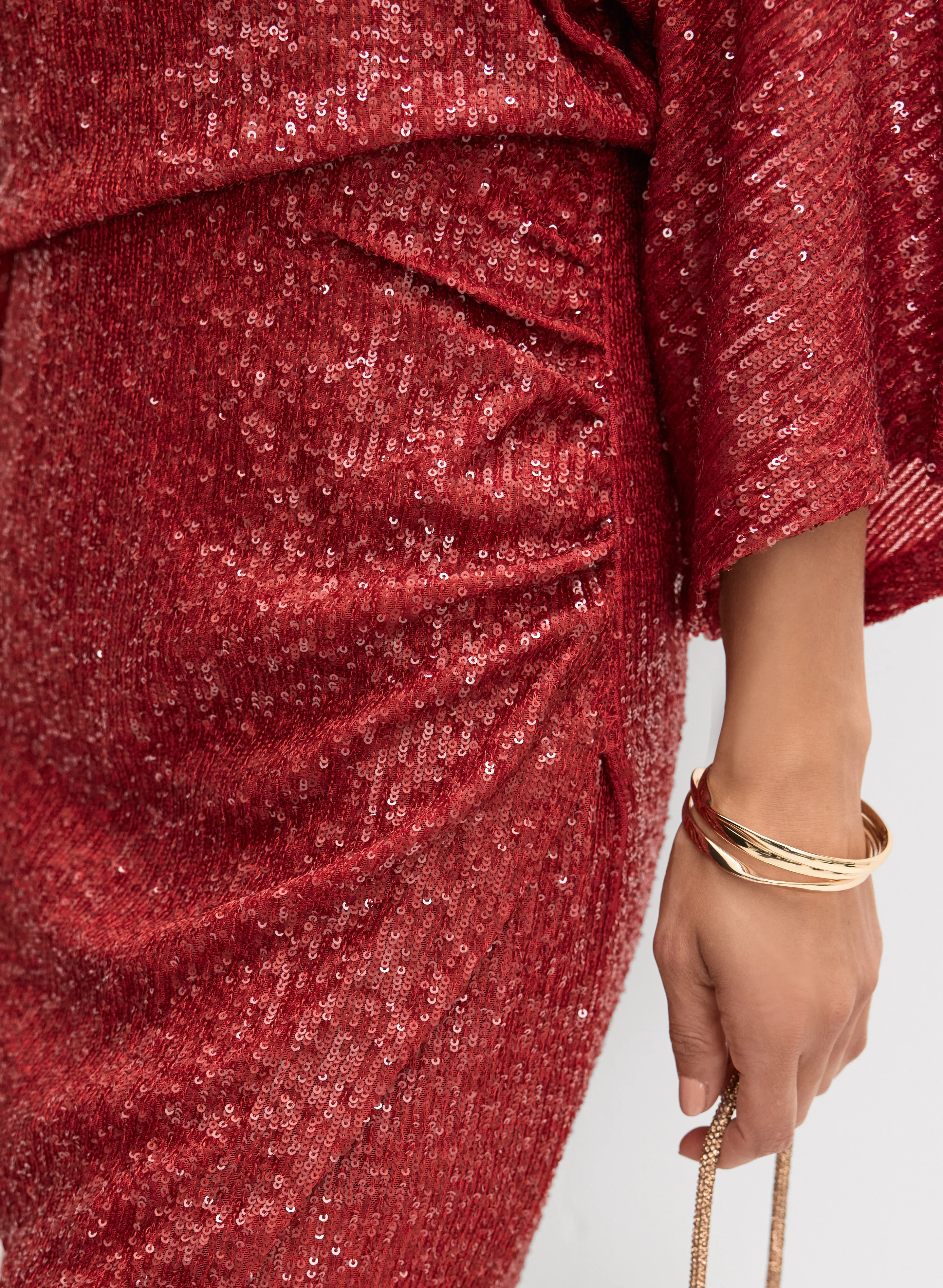 Sequined Flare Sleeve Dress - Image 3
