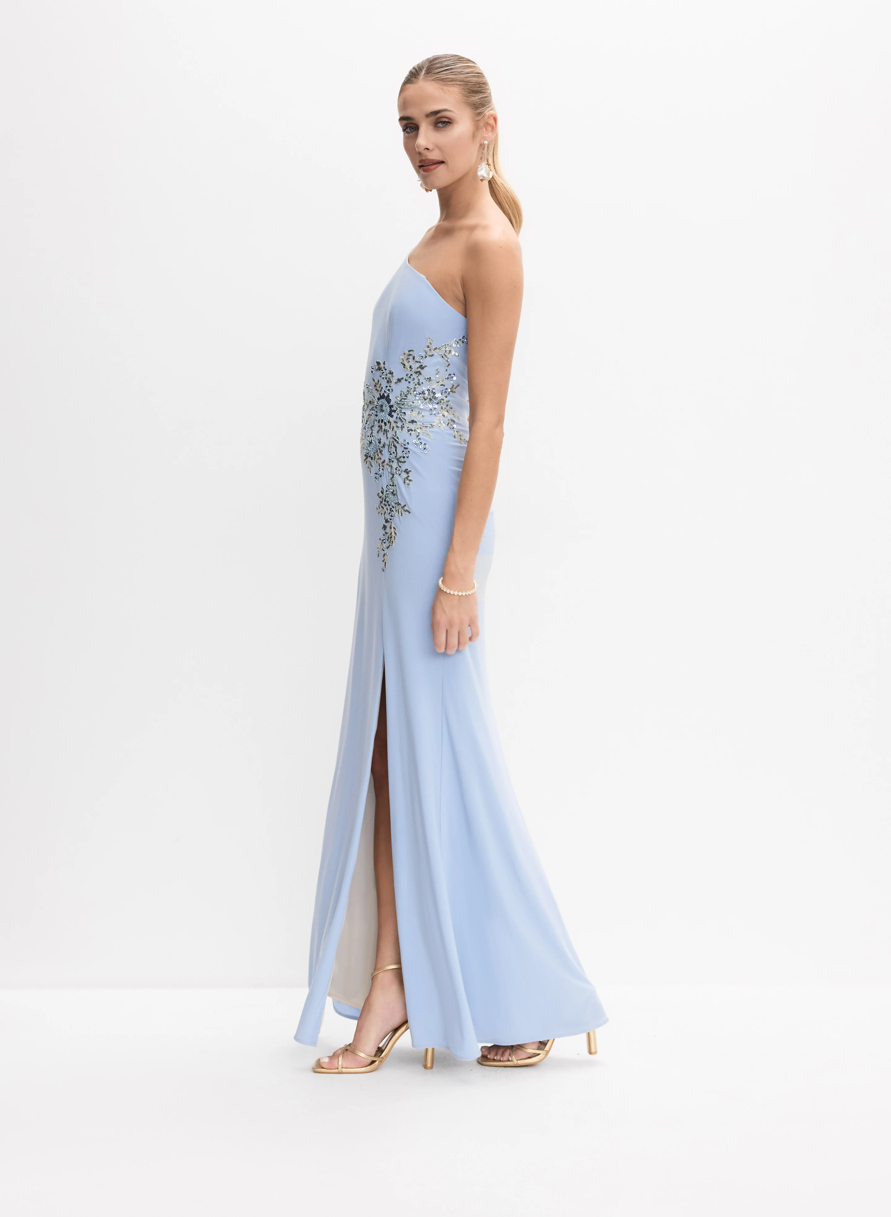 BA Nites - Sequined Single-Shoulder Dress - Image 2