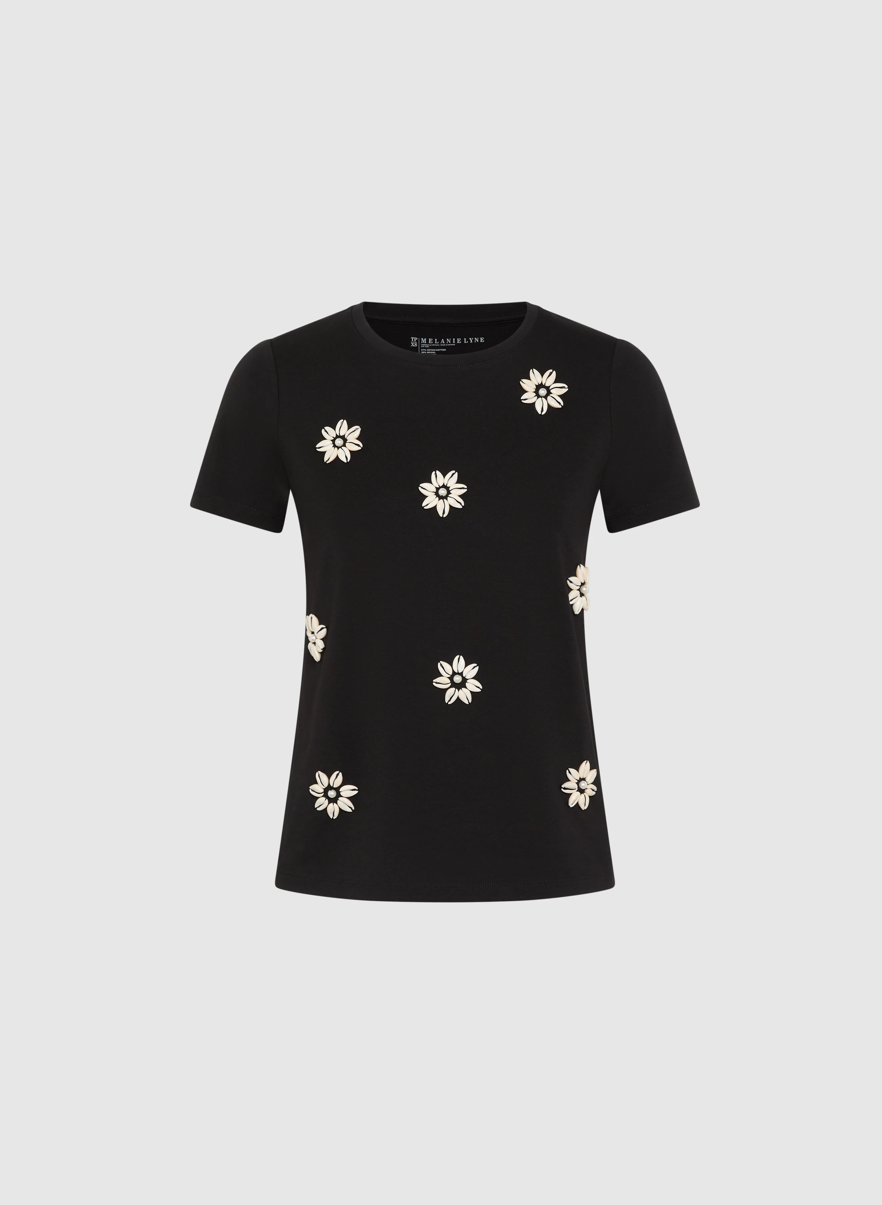 Shell Detail Cotton-Modal T-Shirt - Image 6