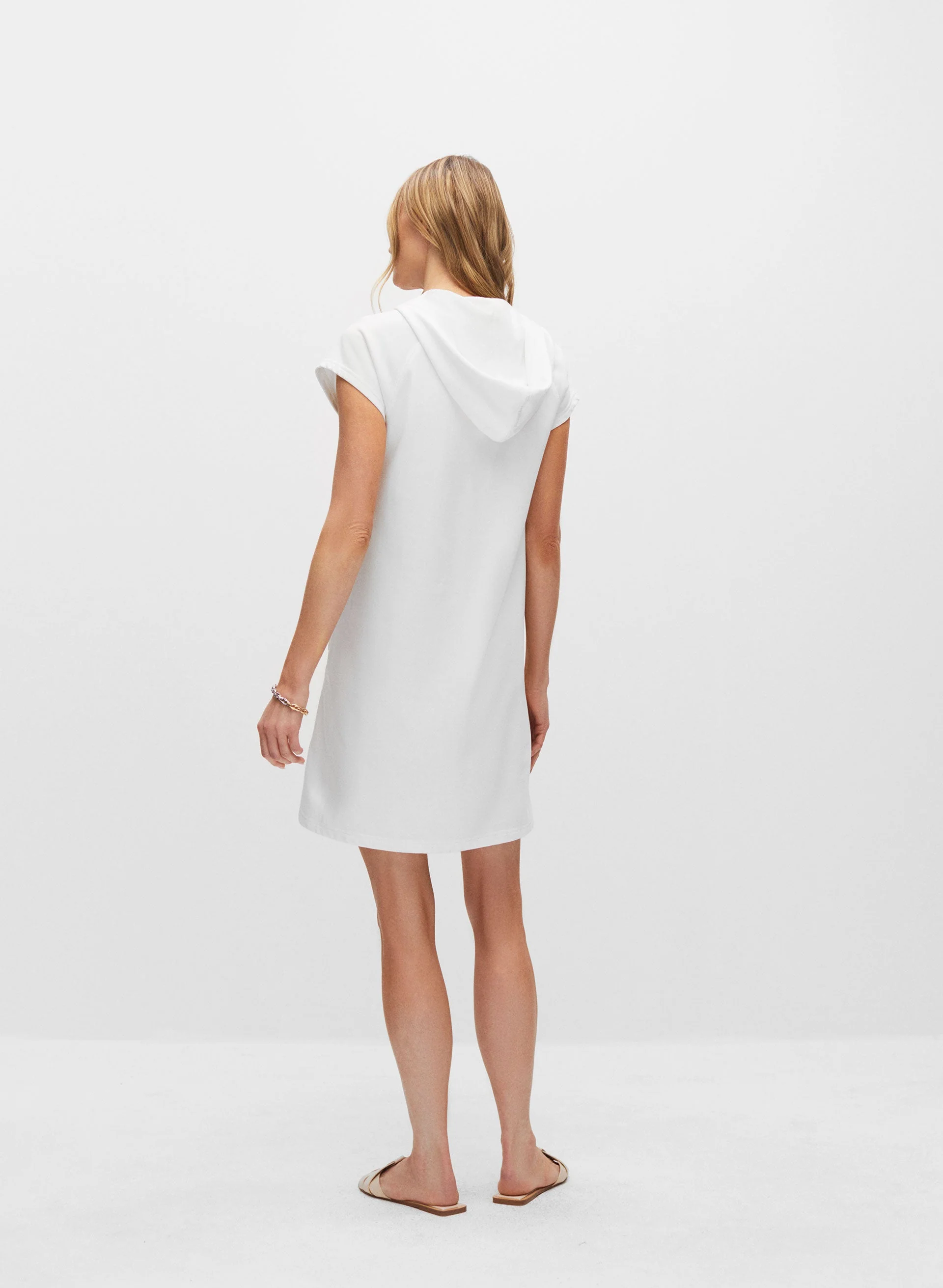 Short Sleeve Hooded Dress - Image 3
