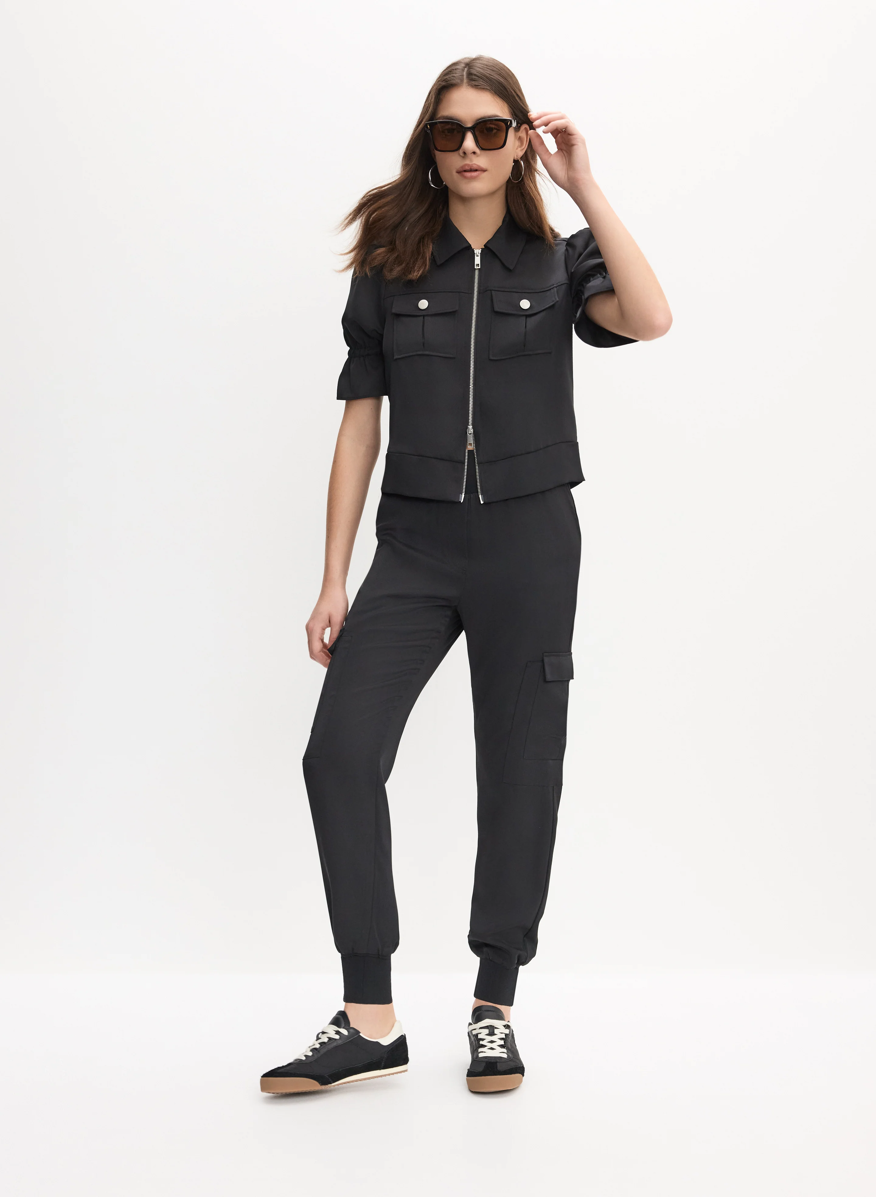 Short Sleeve Jacket & Cargo Jogger Pants