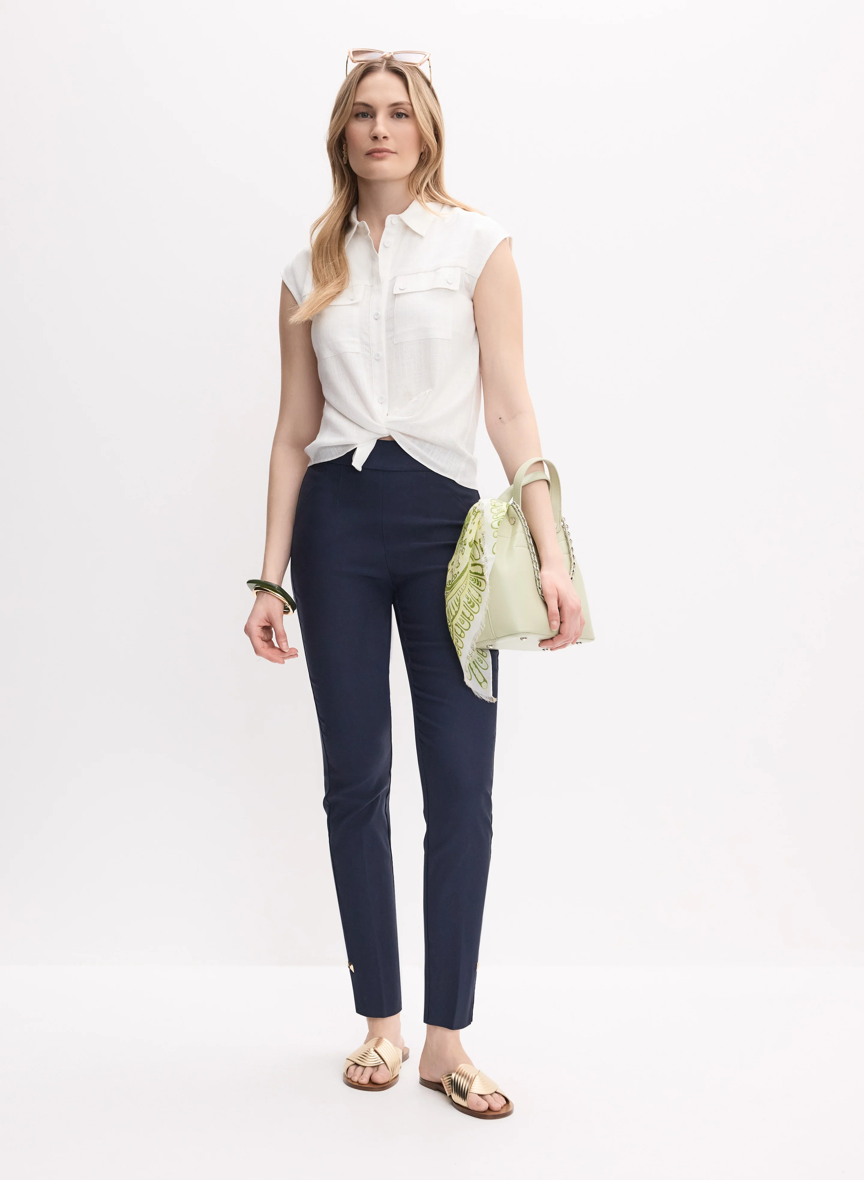 Sleeveless Button-Down Blouse - Image 3