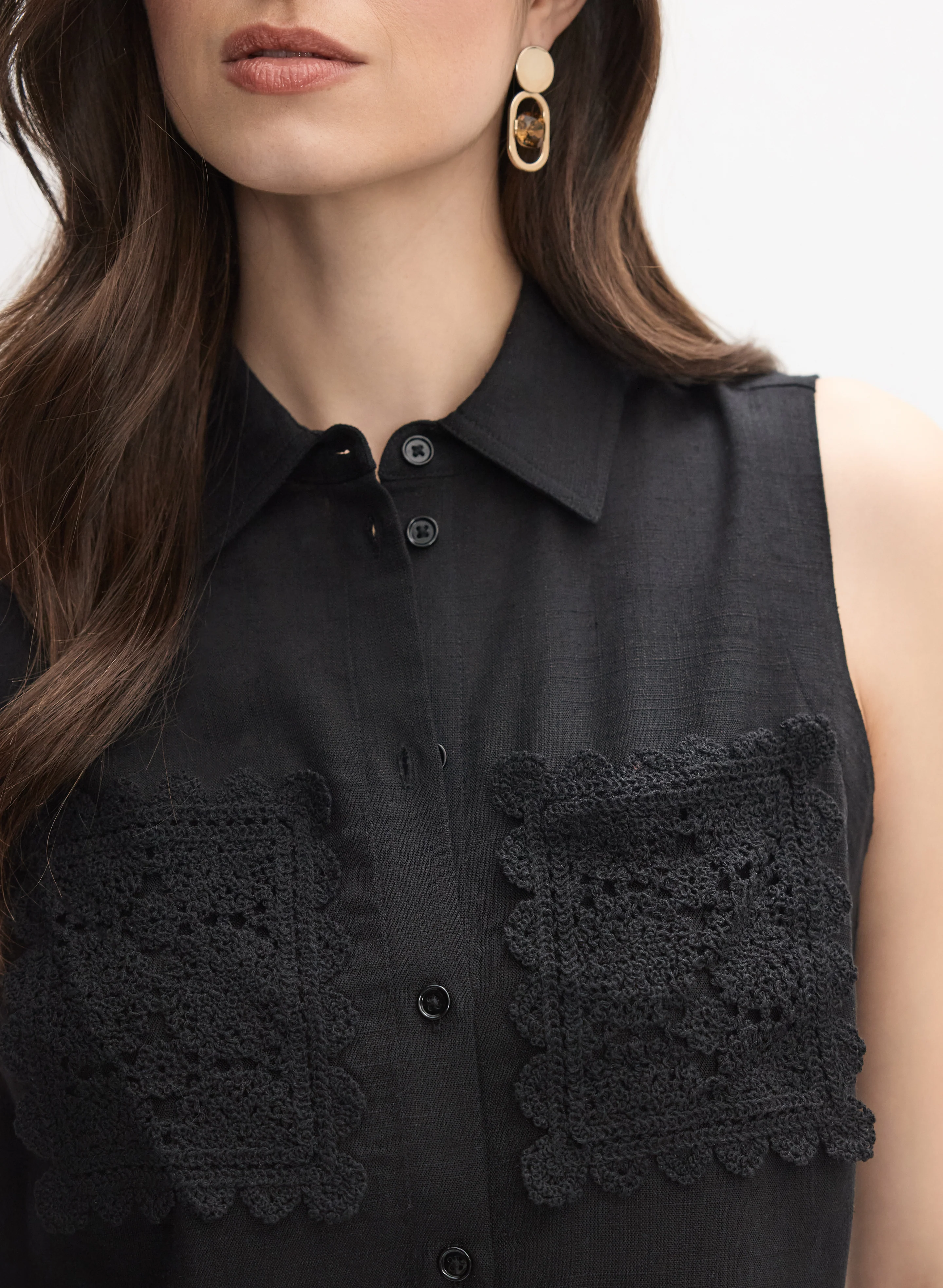 Crochet Pocket Blouse - Image 2
