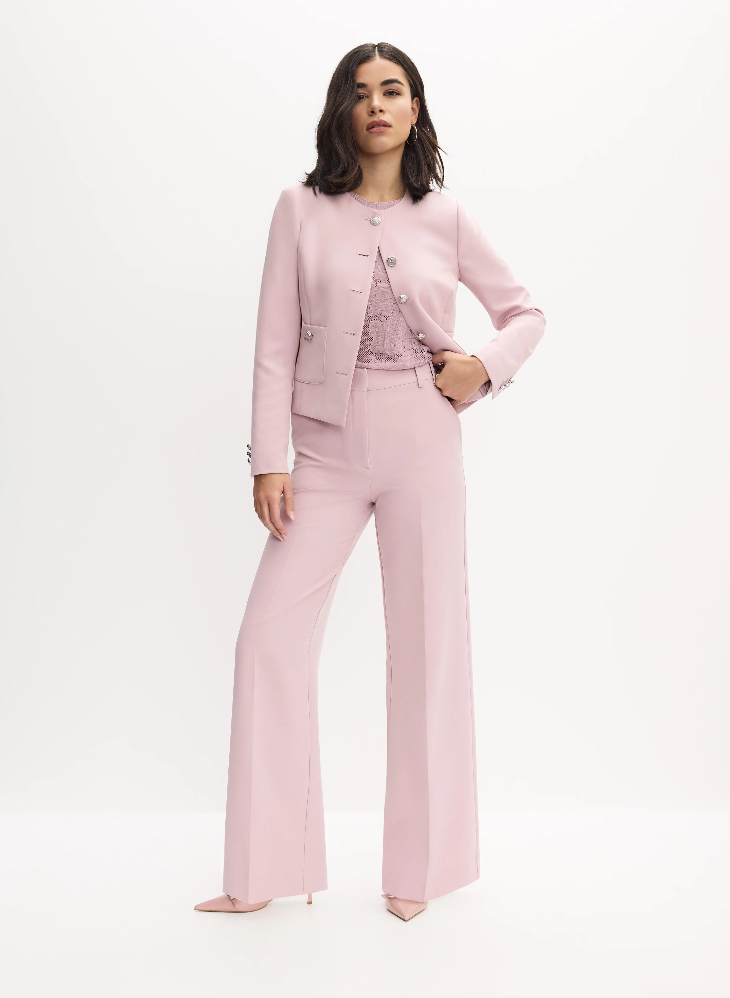 Sleeveless Open-Knit Rose Sweater - Image 3