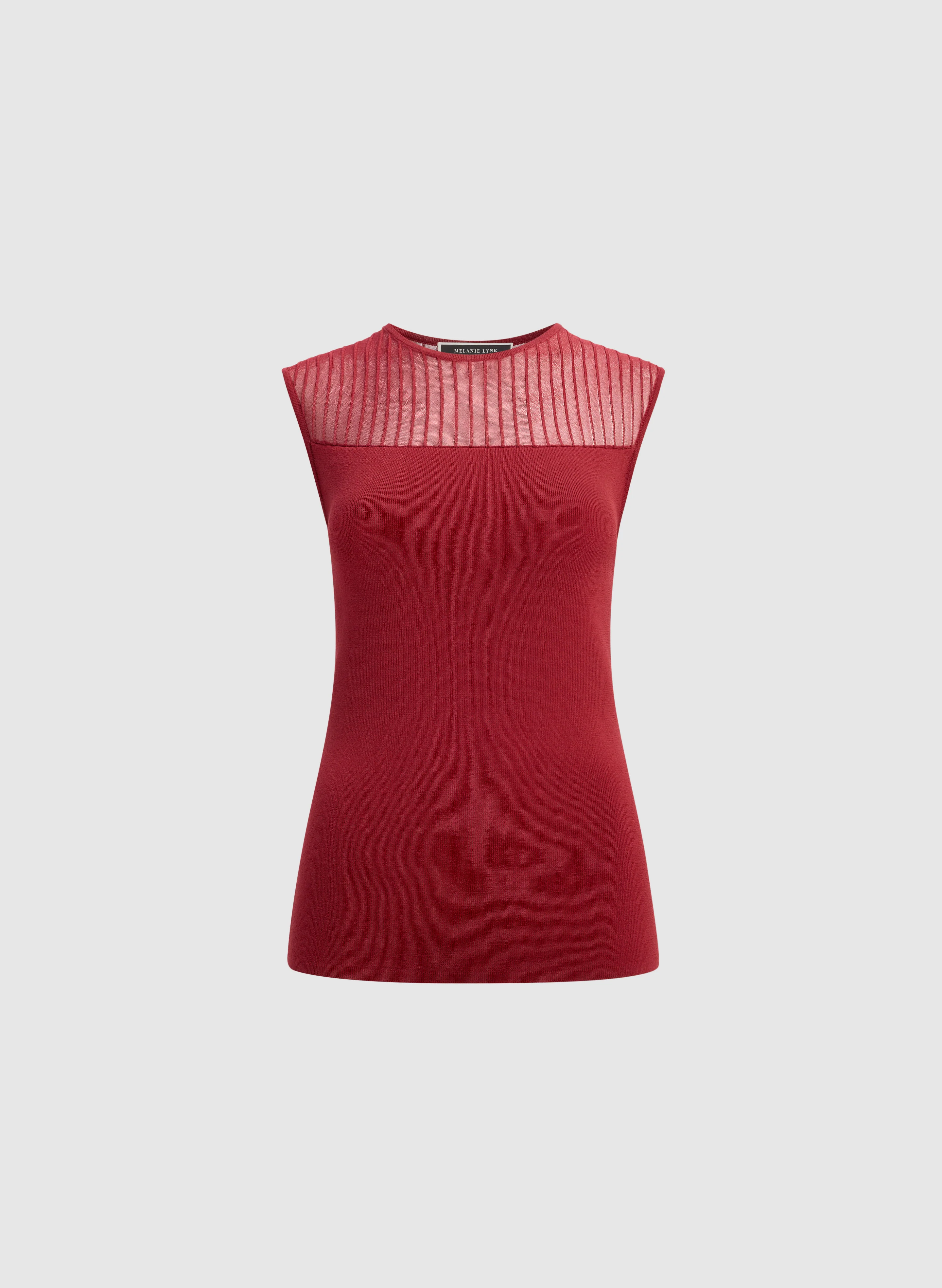 Sleeveless Sheer Yoke Top - Image 6
