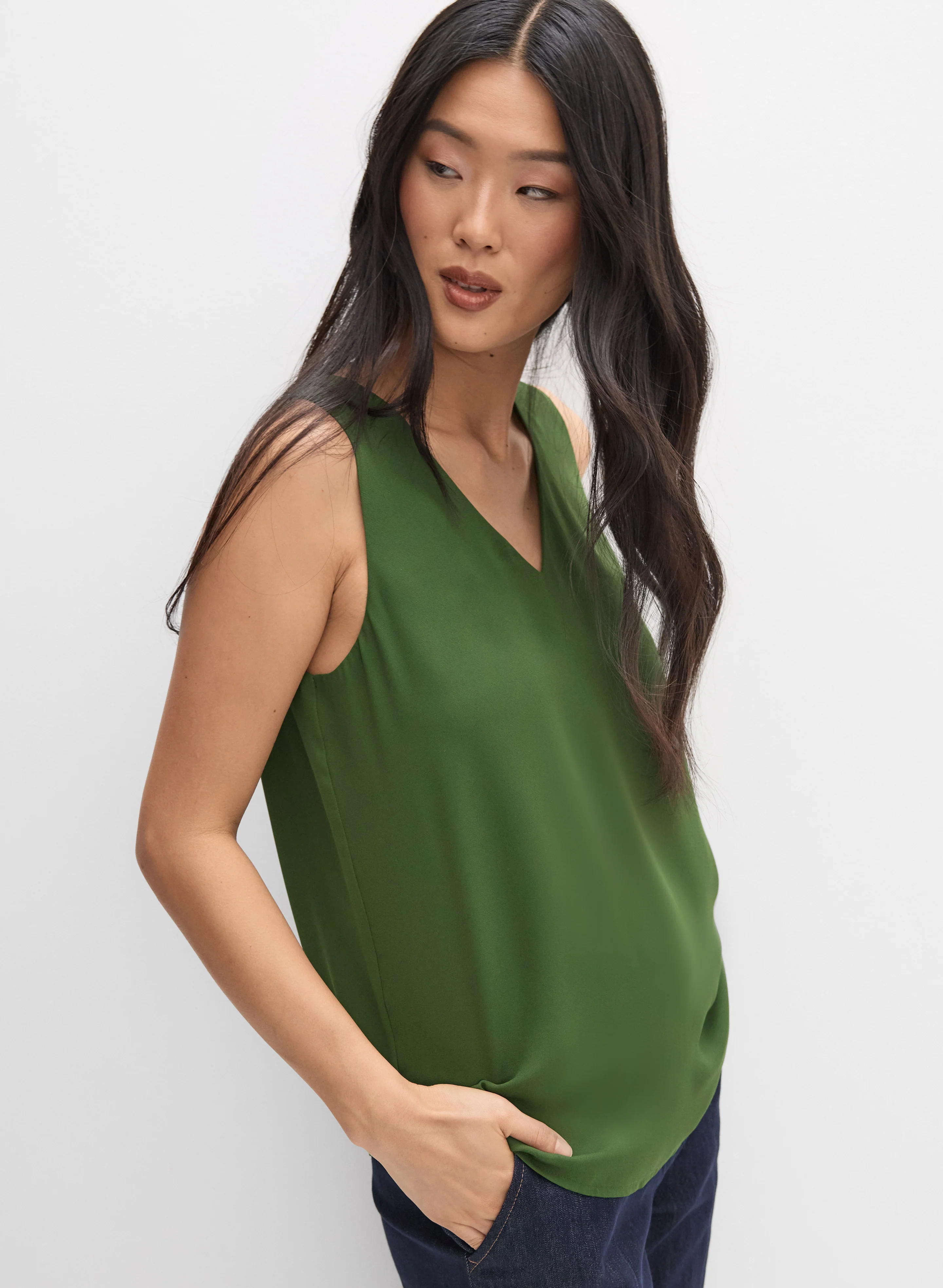 Sleeveless V-Neck Blouse - Image 5
