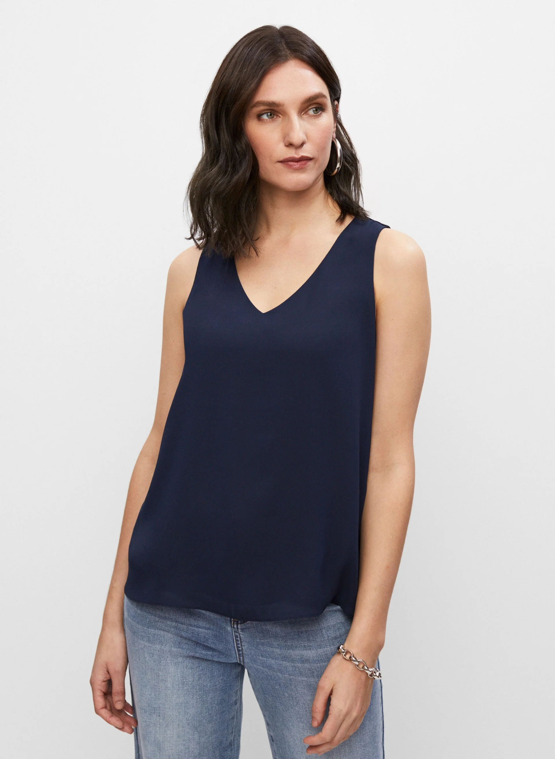 Sleeveless V-Neck Blouse - Image 2