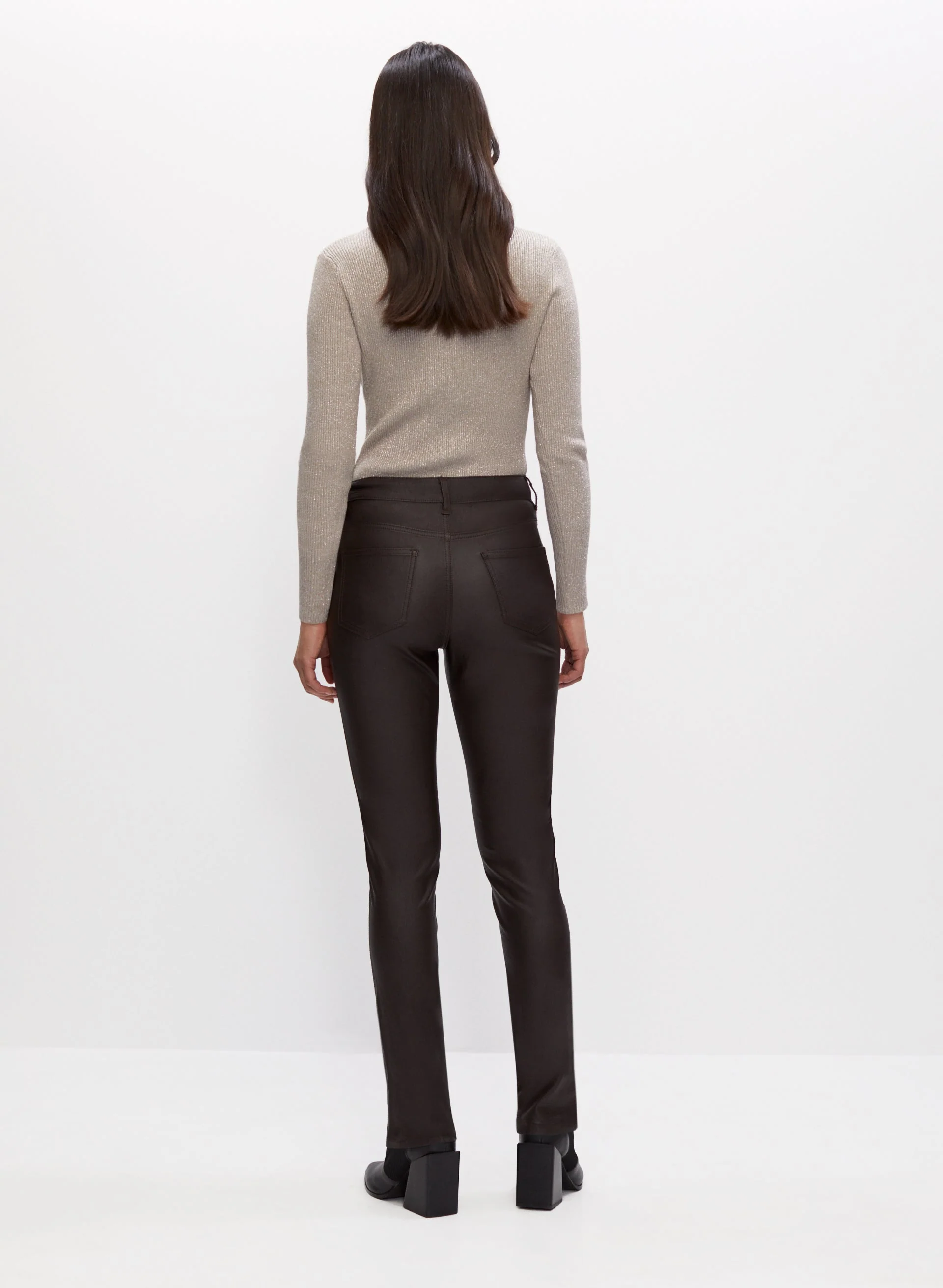 Slim Leg Coated Jeans - Image 2