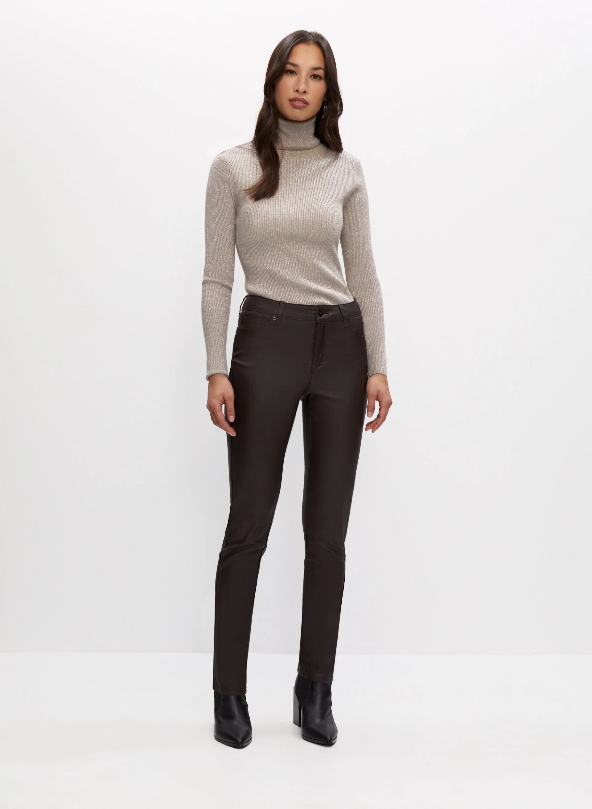 Slim Leg Coated Jeans - Image 3