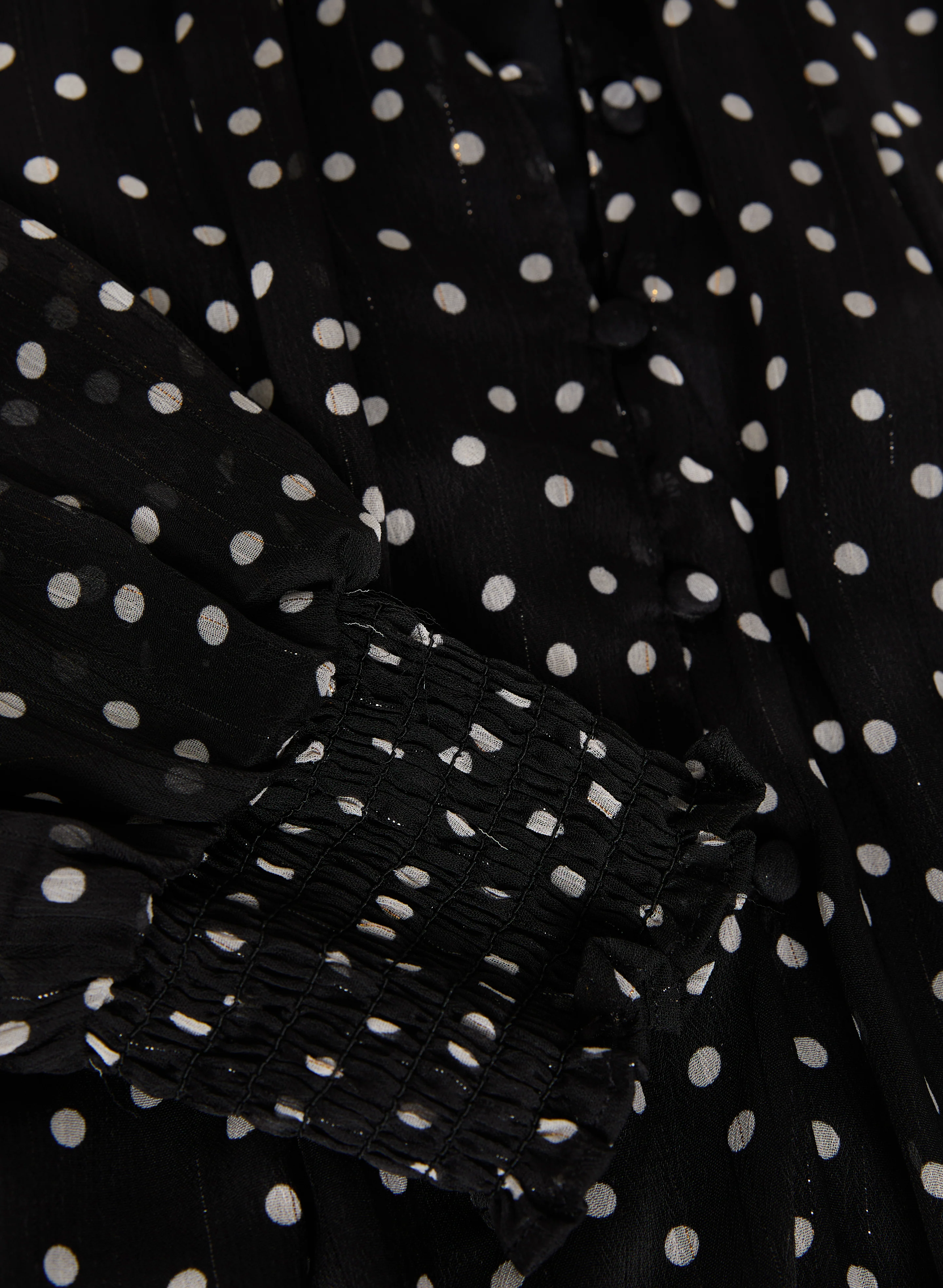 Smocked Dot Print Blouse - Image 7