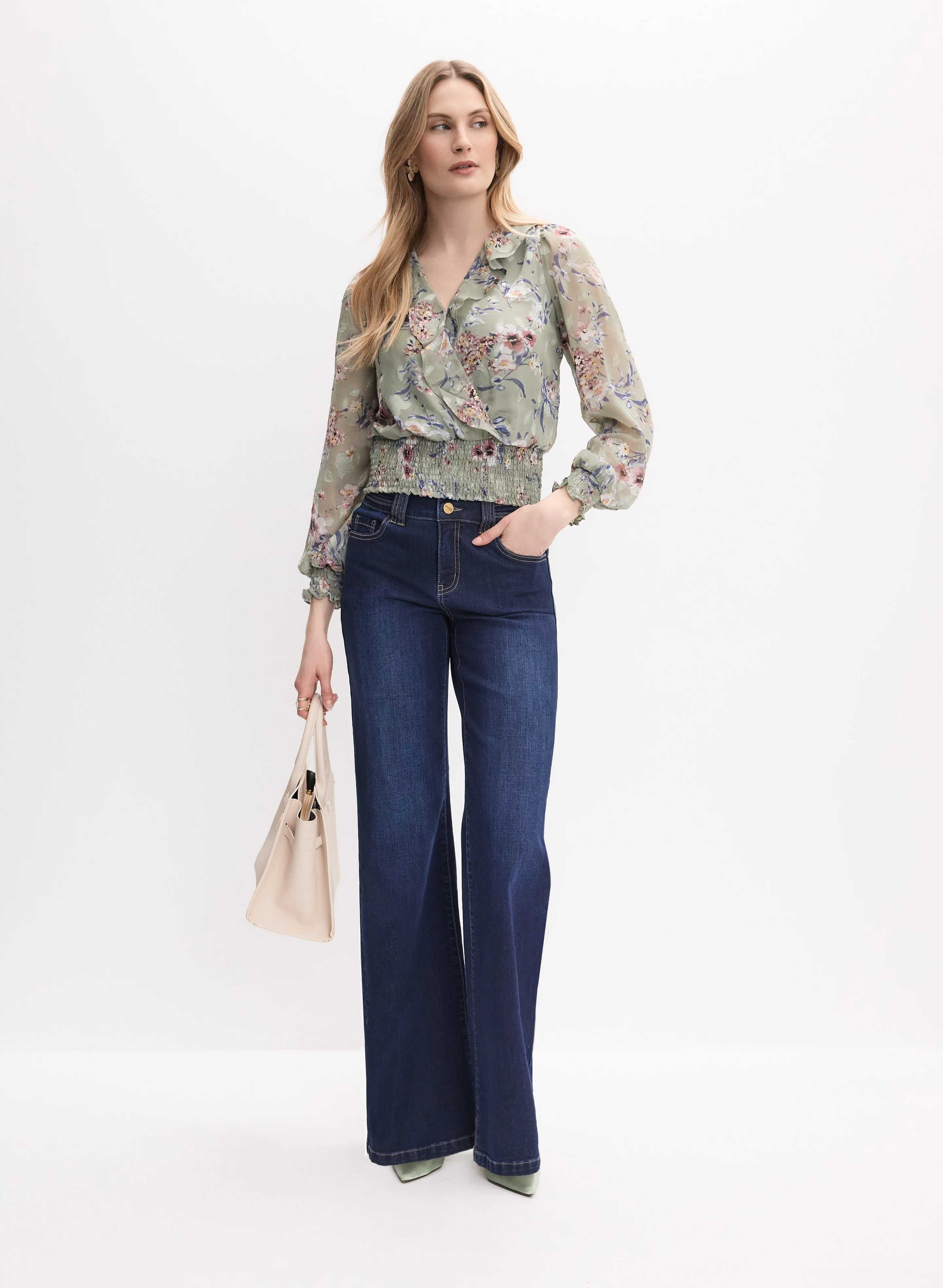 Smocked Floral Blouse - Image 3