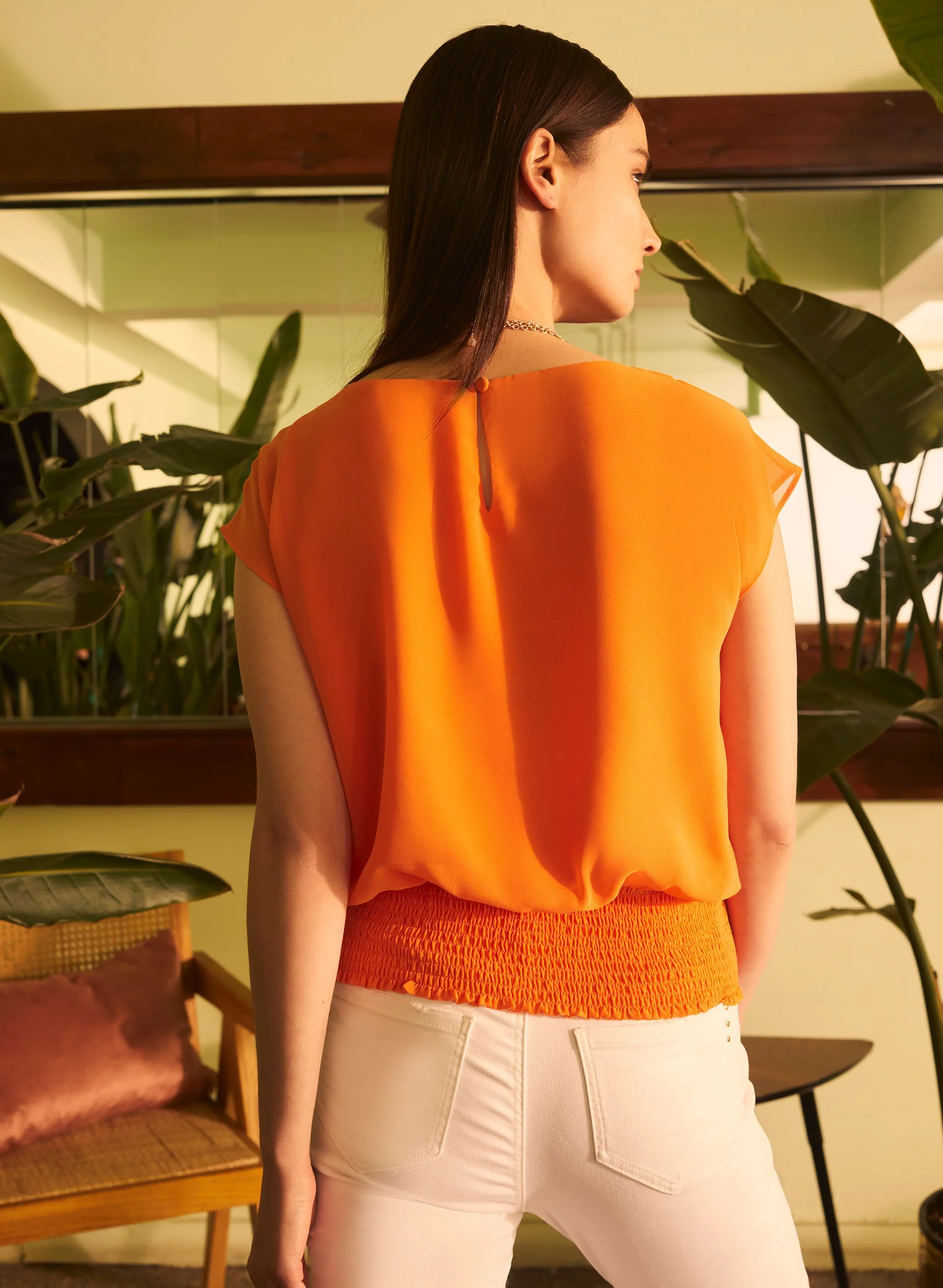 Smocked & Pleated Hem Blouse - Image 4
