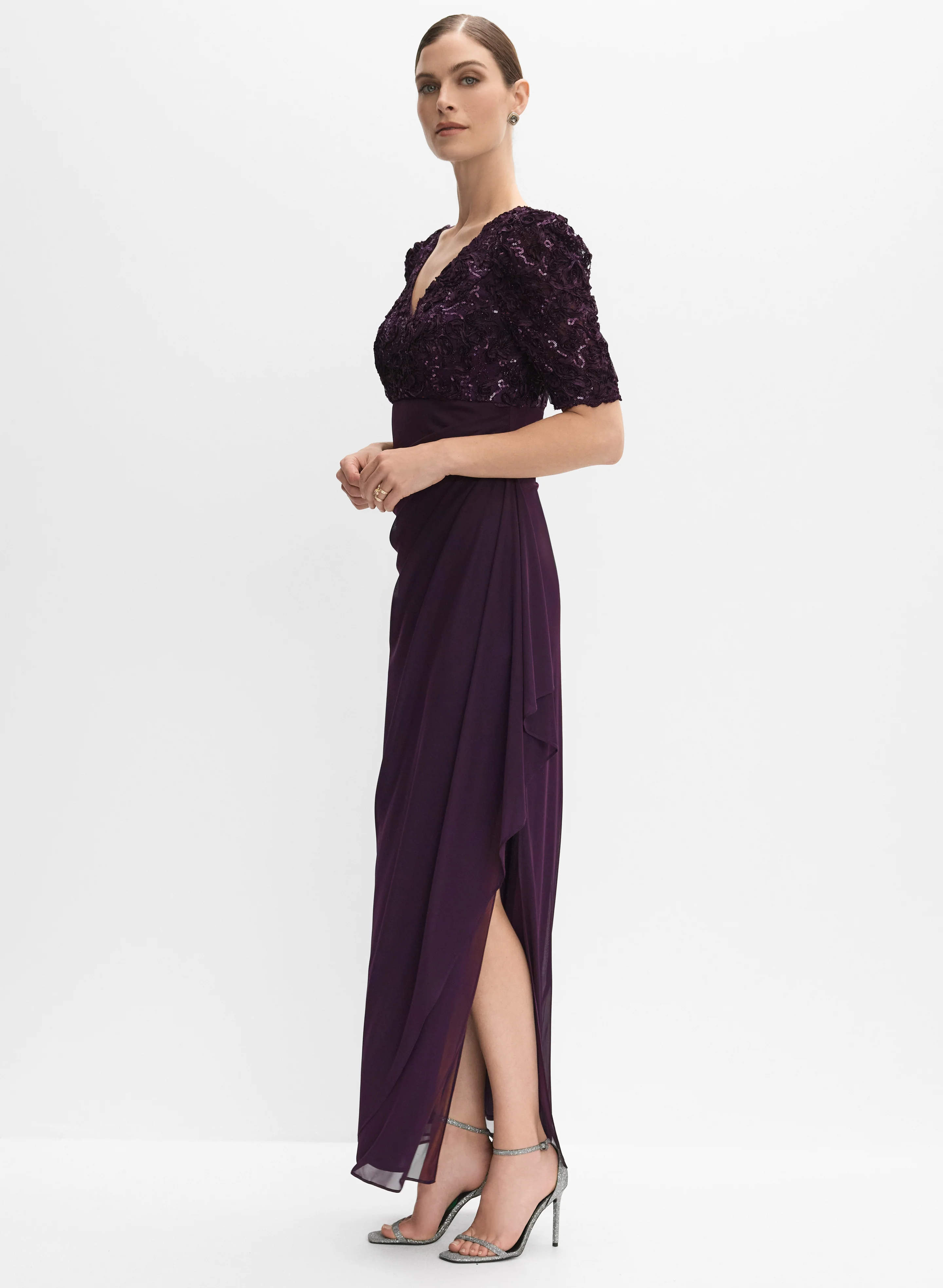 Alex Evenings - Soutache Embroidered Dress - Image 3