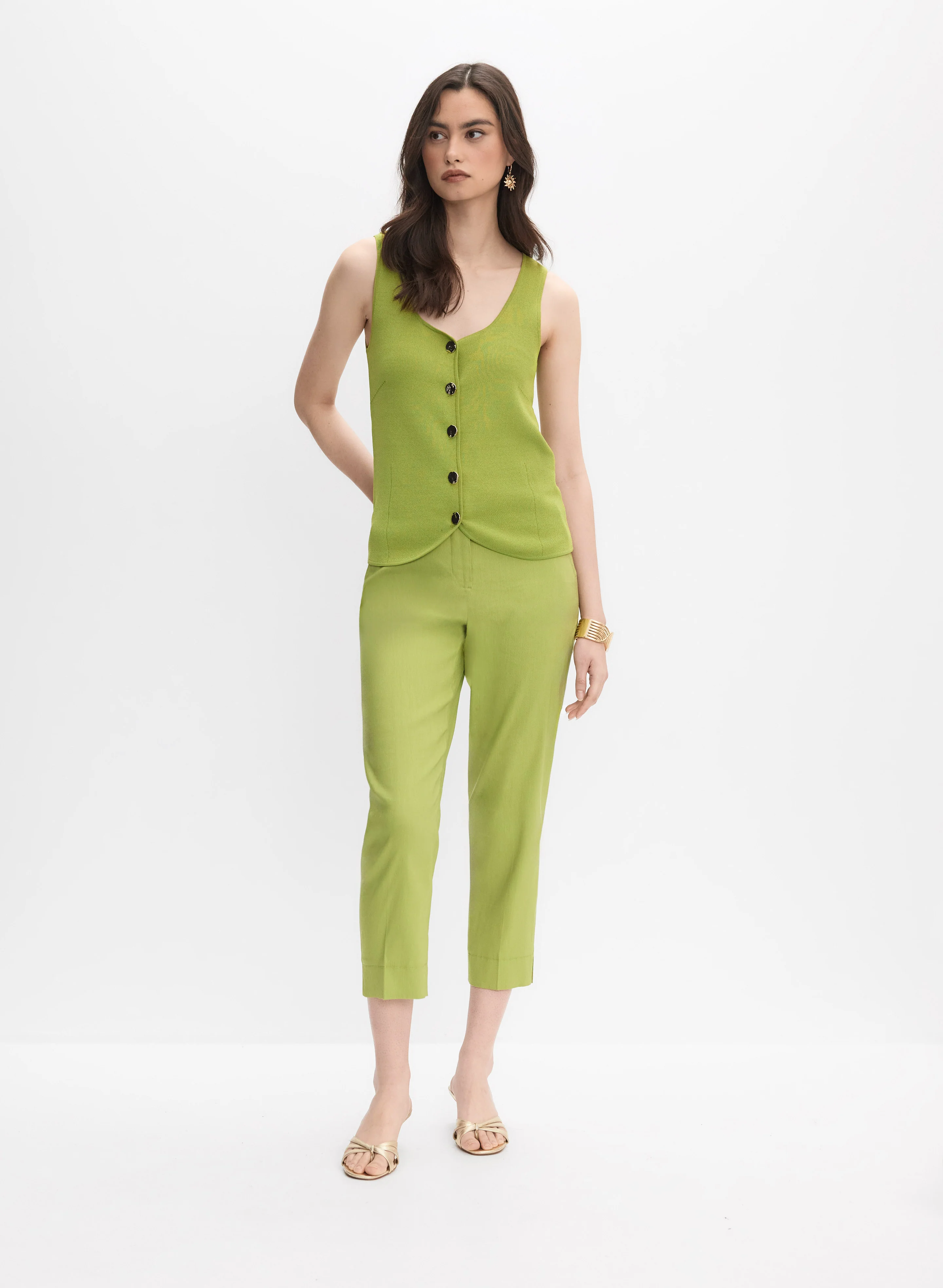 Button Front Knit Tank - Image 3