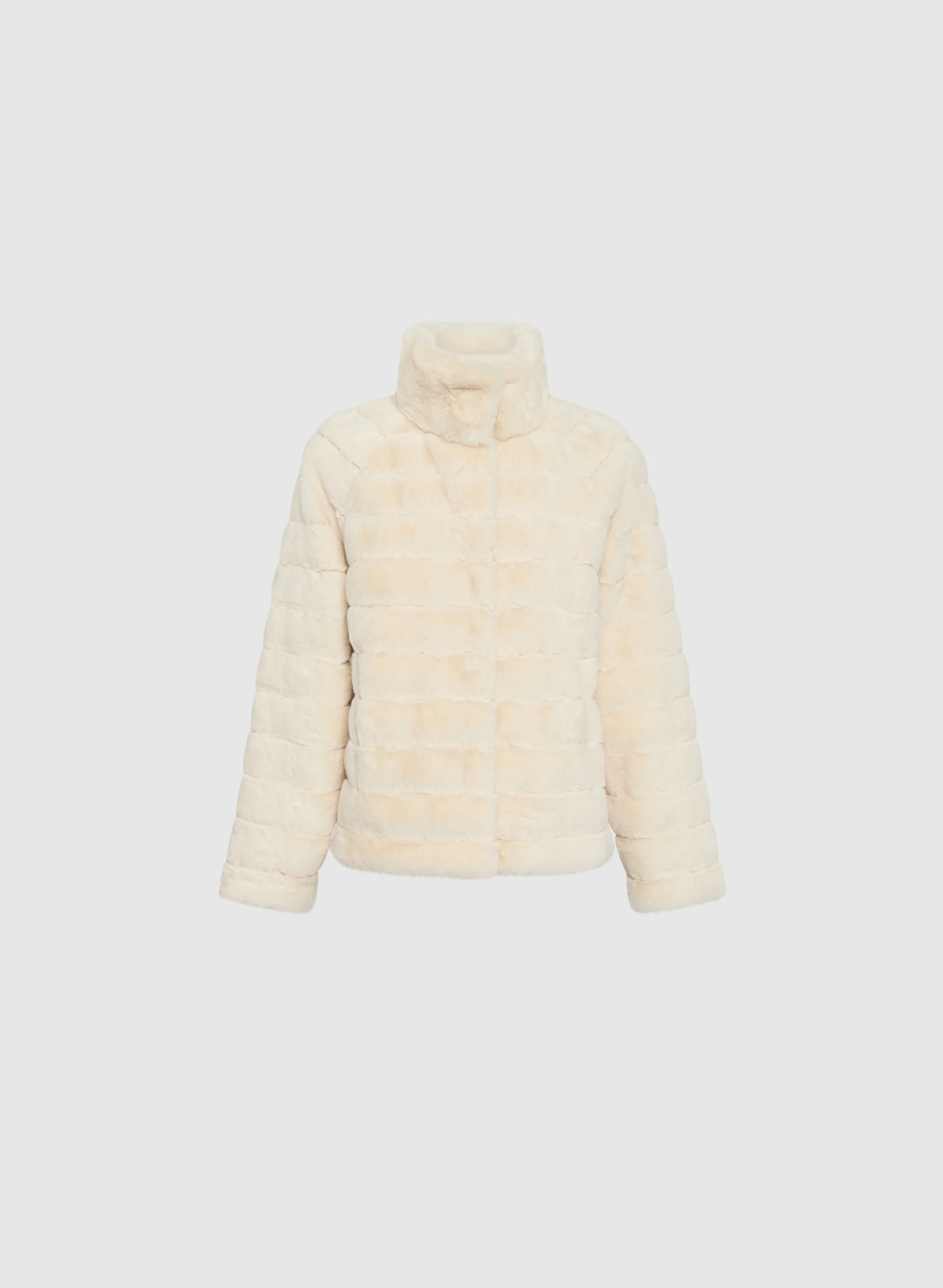 Stand Neck Faux Fur Coat - Image 6