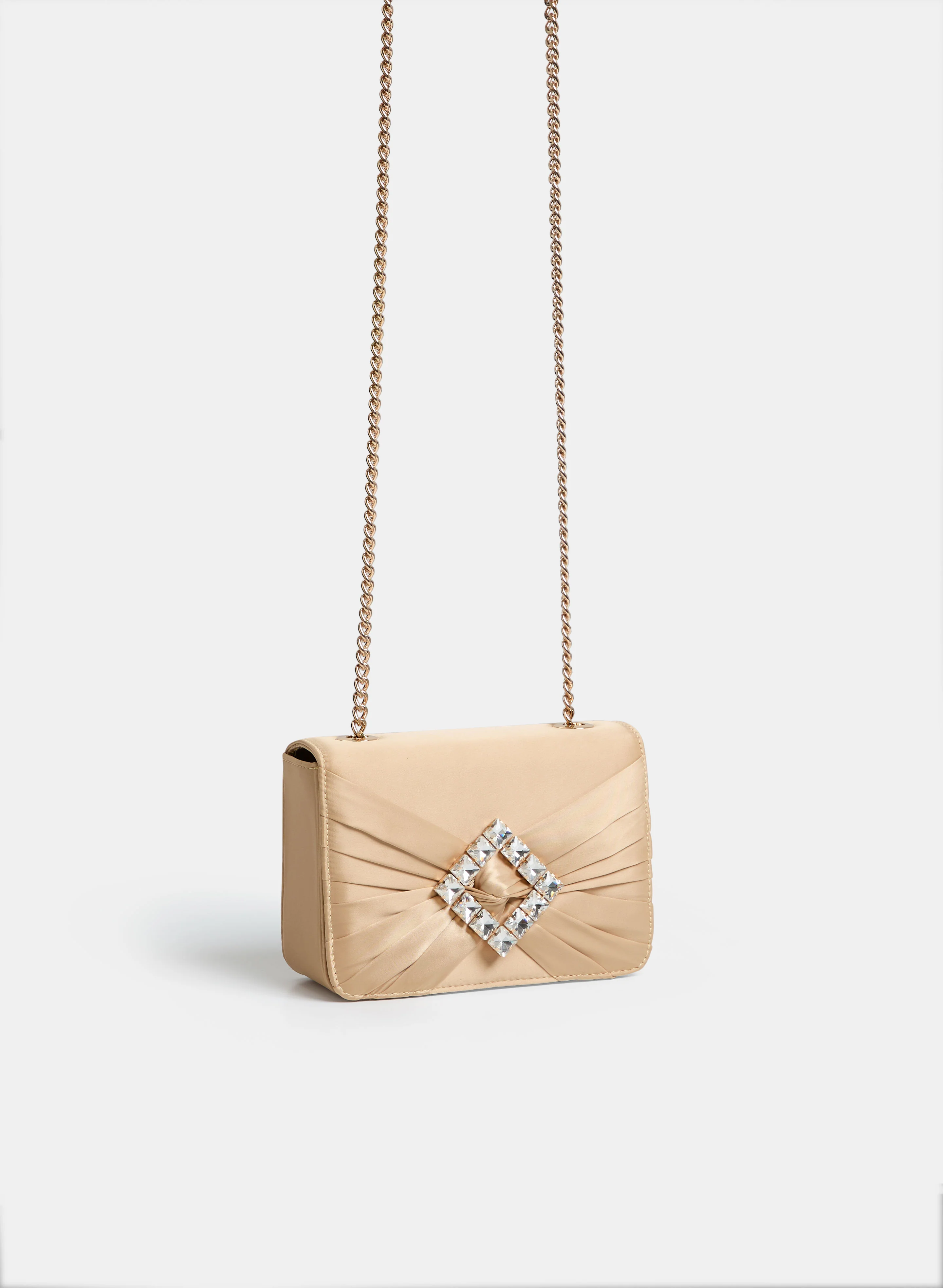 Stone Embellished Satin Clutch - Image 5