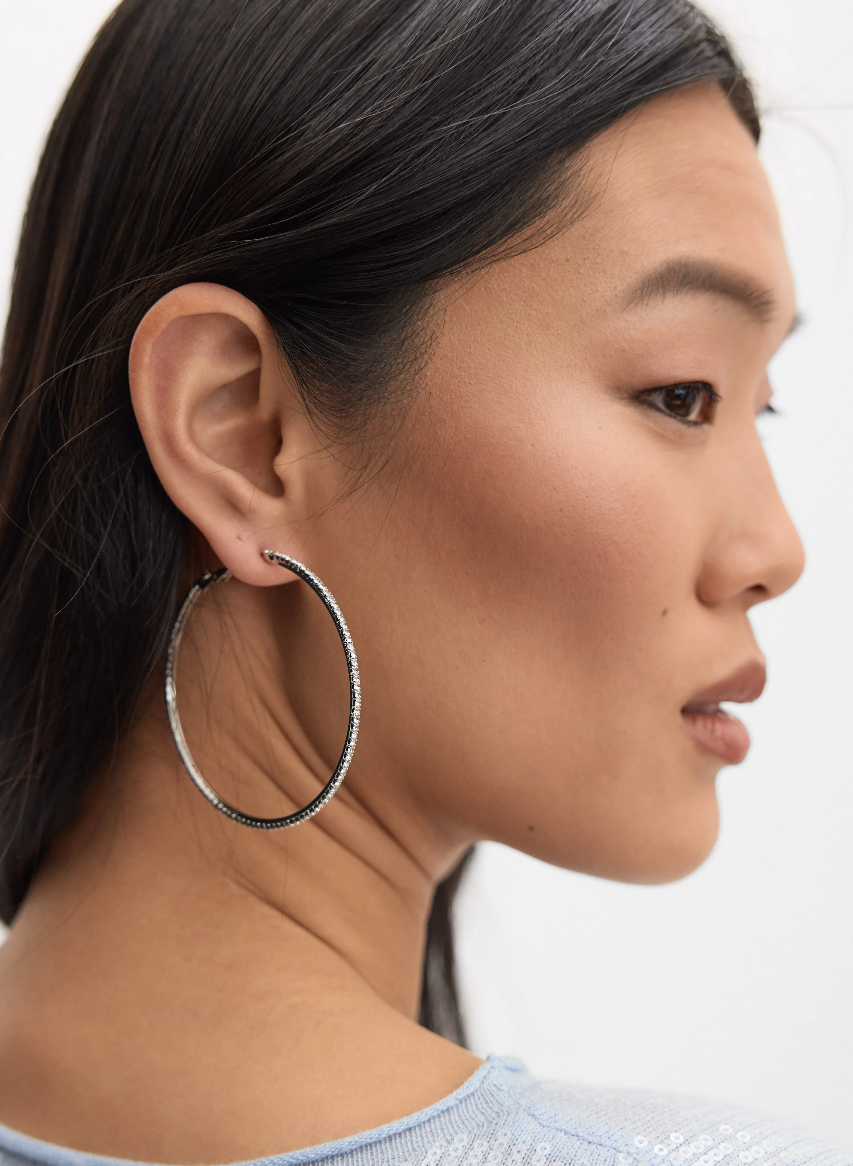 Stone Hoop Earrings - Image 2