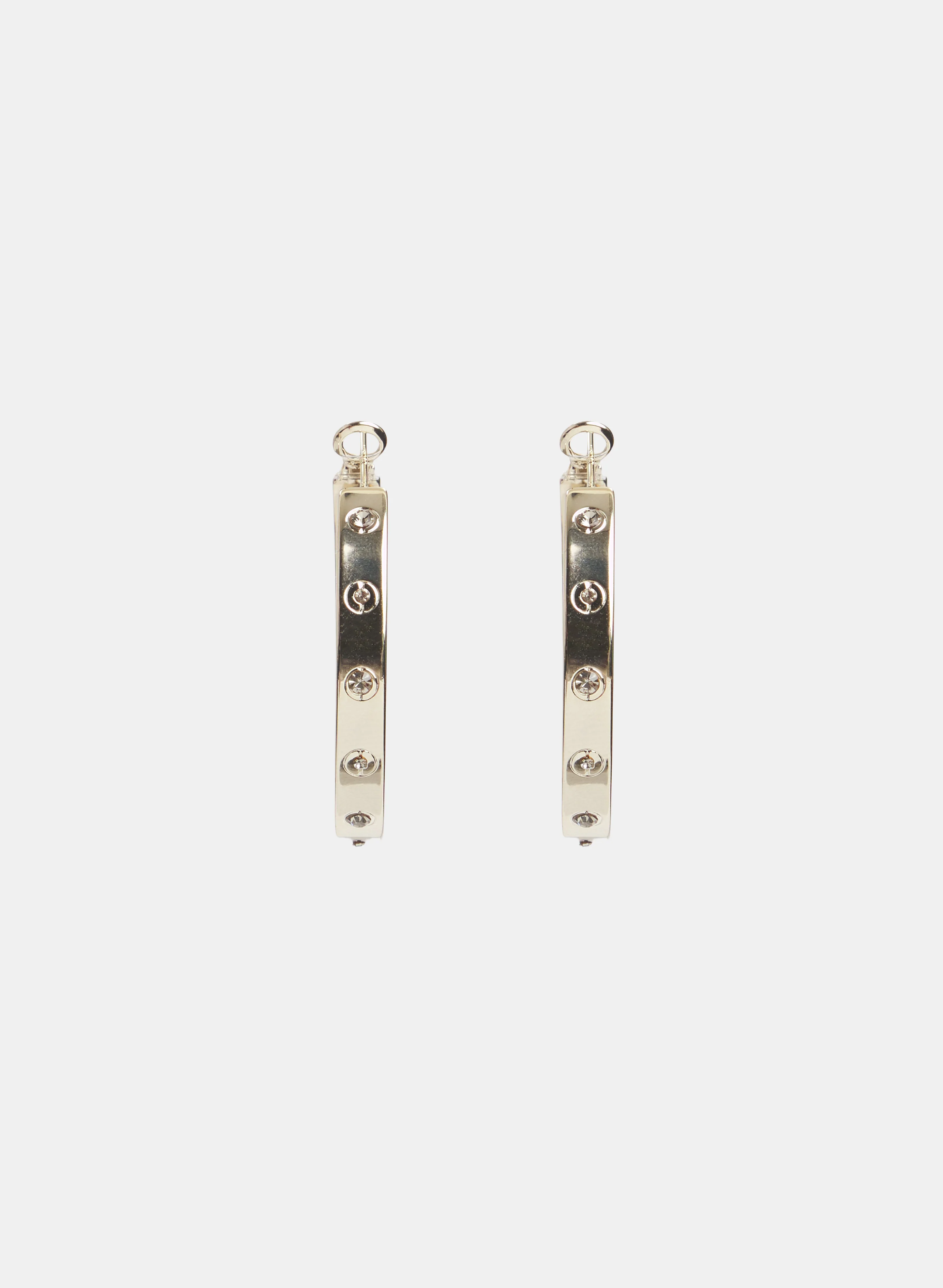Stone Insert Hoop Earrings - Image 4