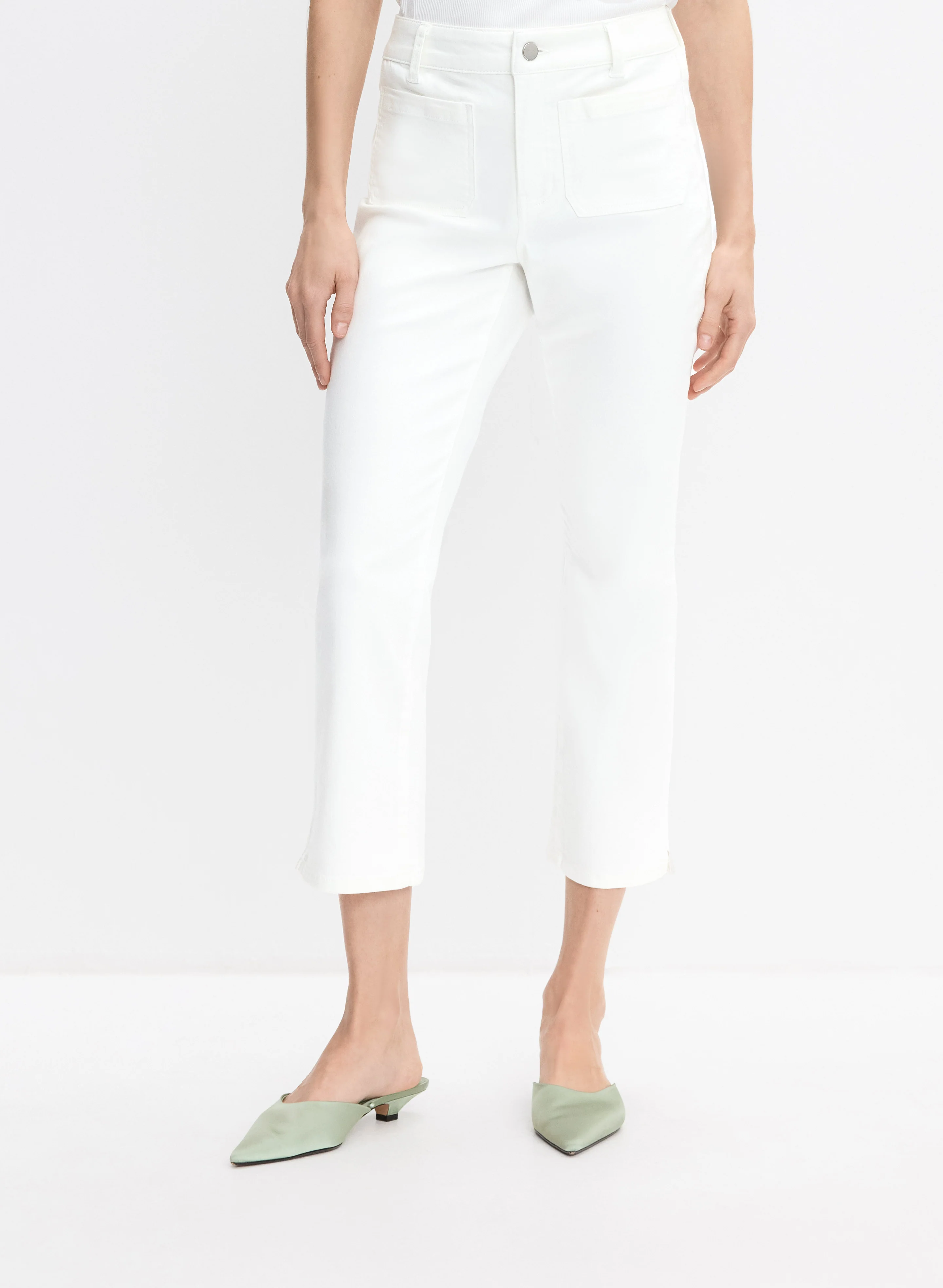 Straight-Leg Denim Capris