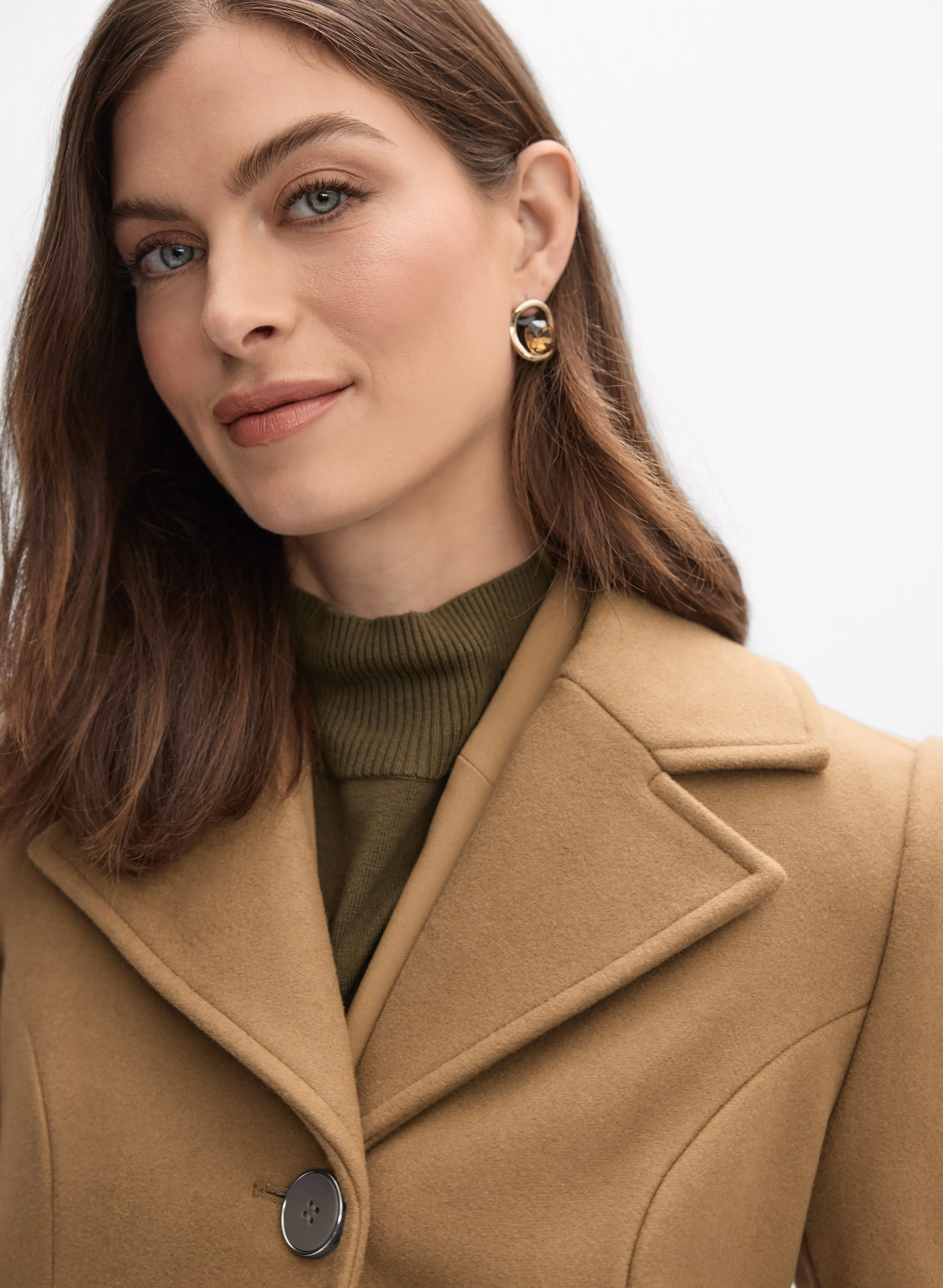 Stretch Wool-Blend Button Coat - Image 2